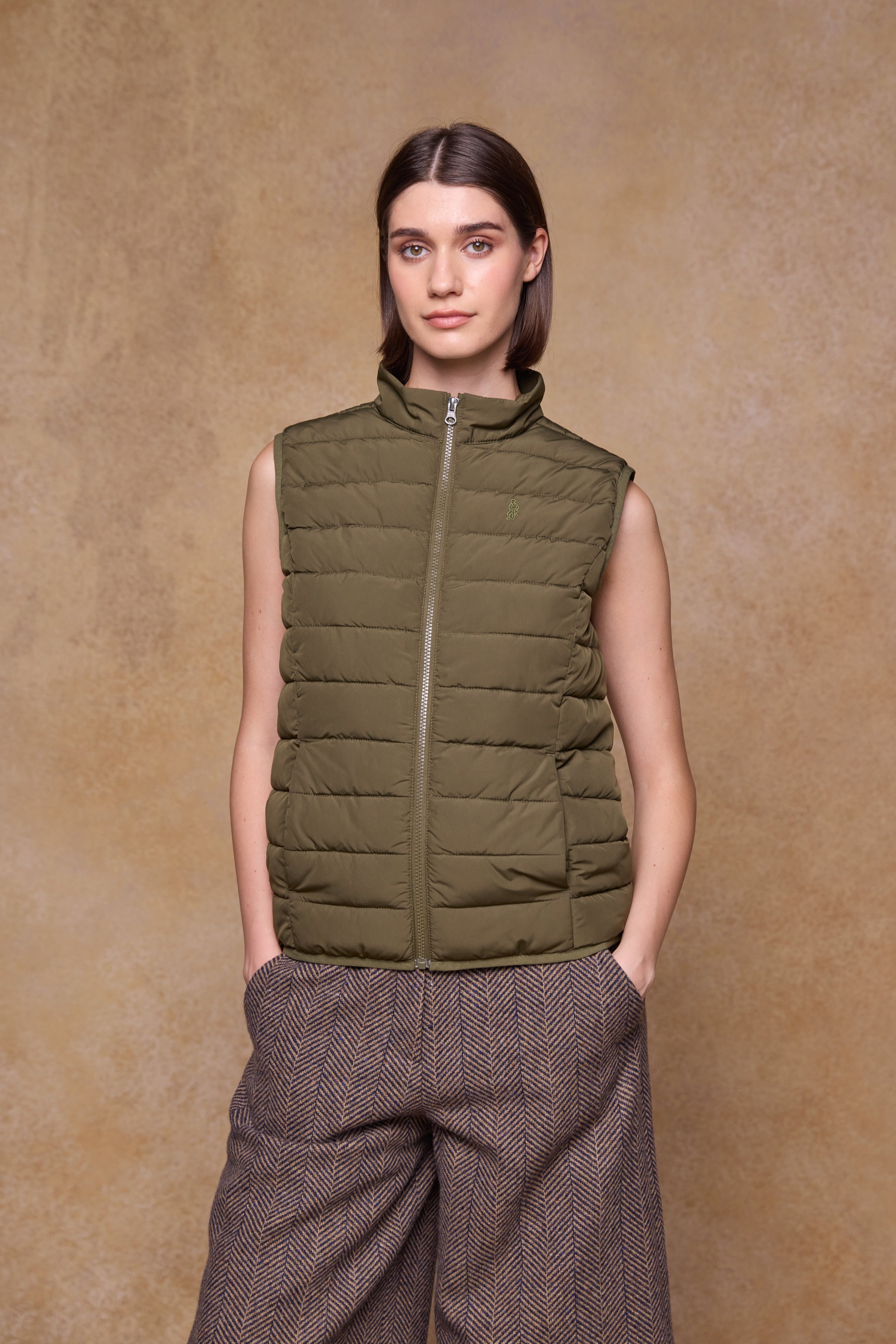 Leah Puffa Gilet - Olive