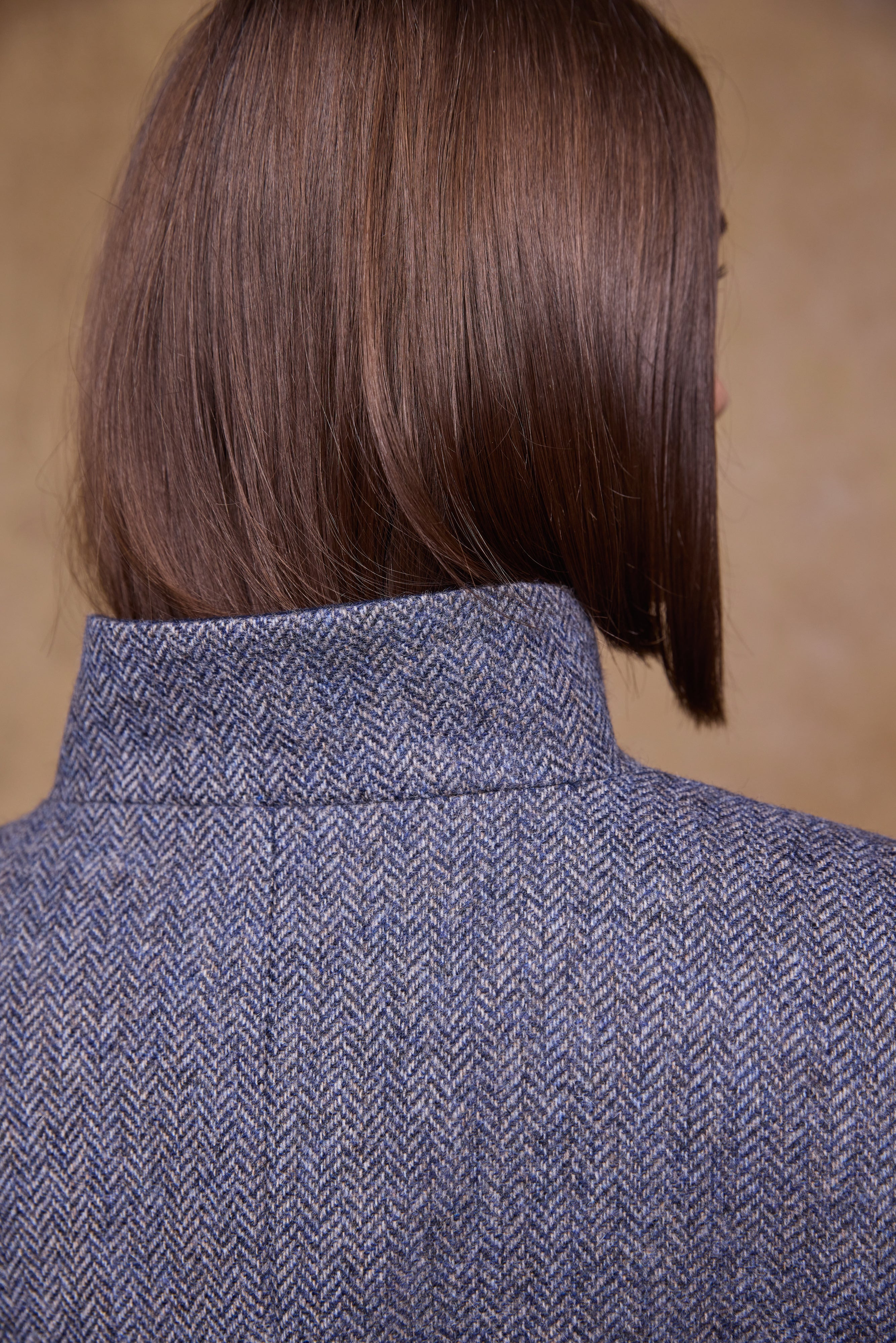 Lynn Tweed Coat - Denim Herringbone