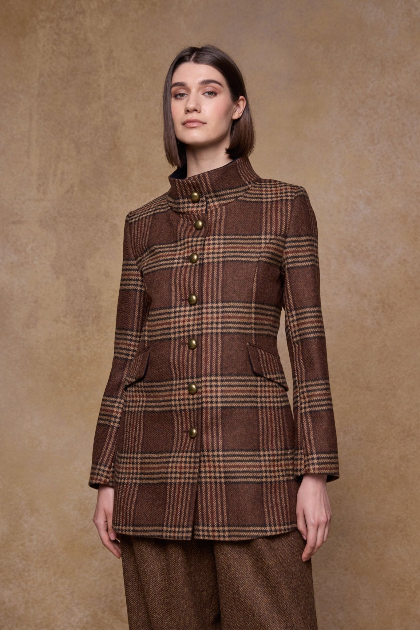 Jack Murphy Clothing - Lynn Tweed Coat - Tobacco Check - Tweed