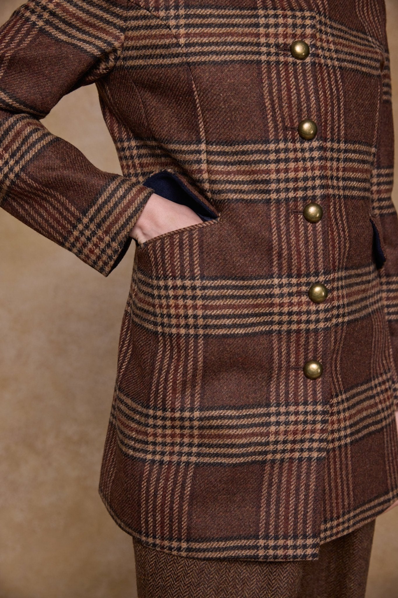 Jack Murphy Clothing - Lynn Tweed Coat - Tobacco Check - Tweed