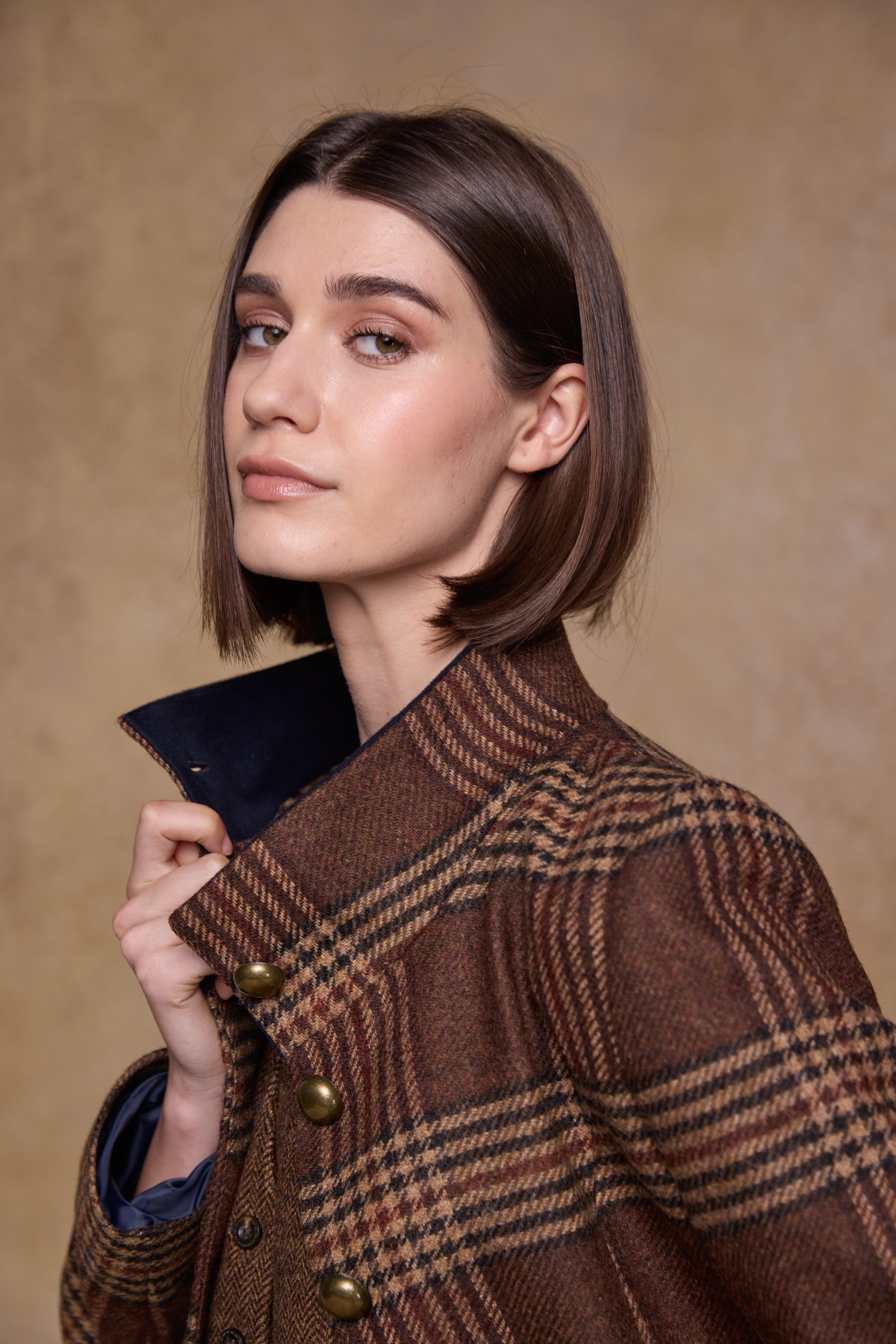 Lynn Tweed Mantel – Navy Melton