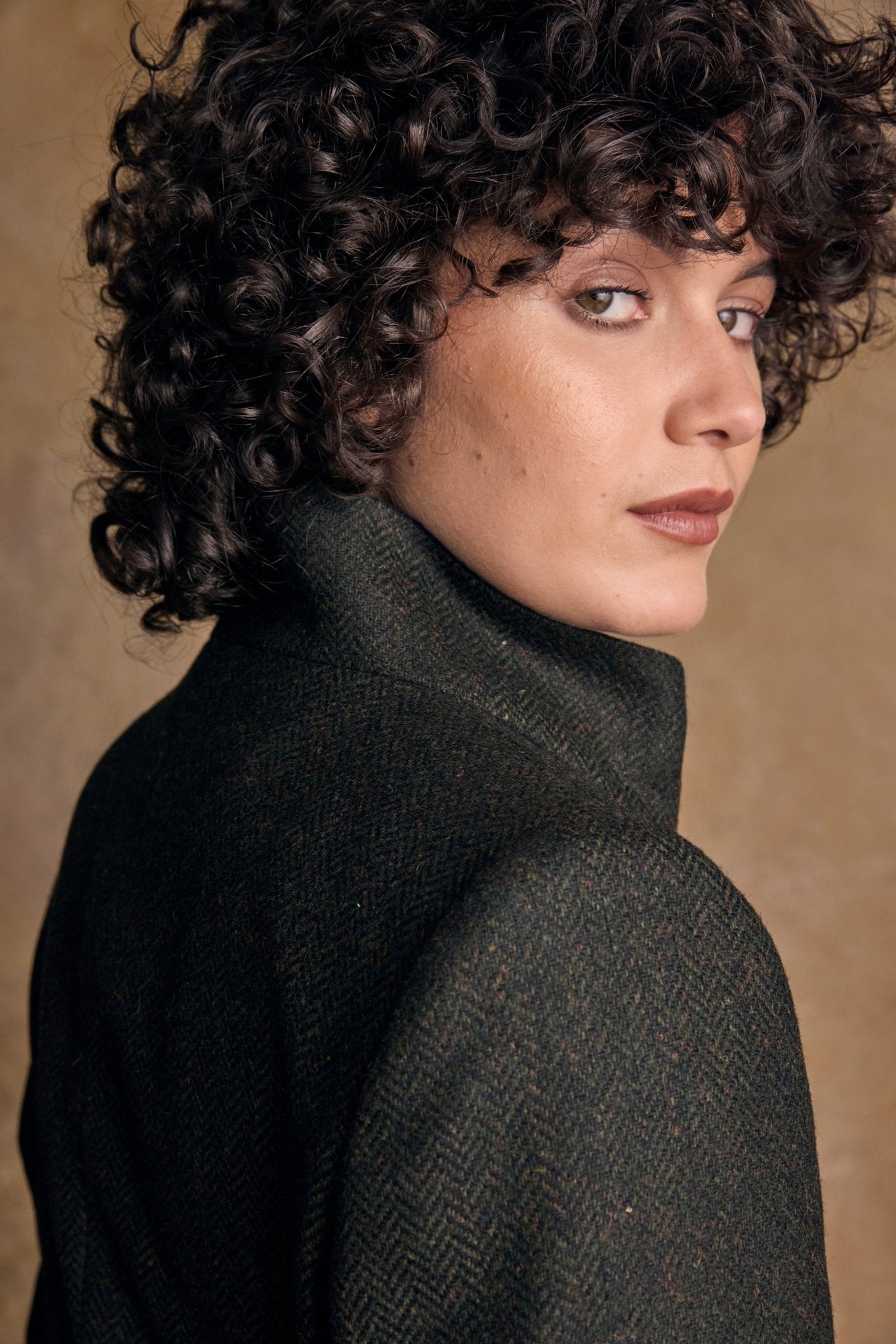 Jack Murphy Ireland - Lynn Tweed Coat - Deep Green Herringbone - Tweed