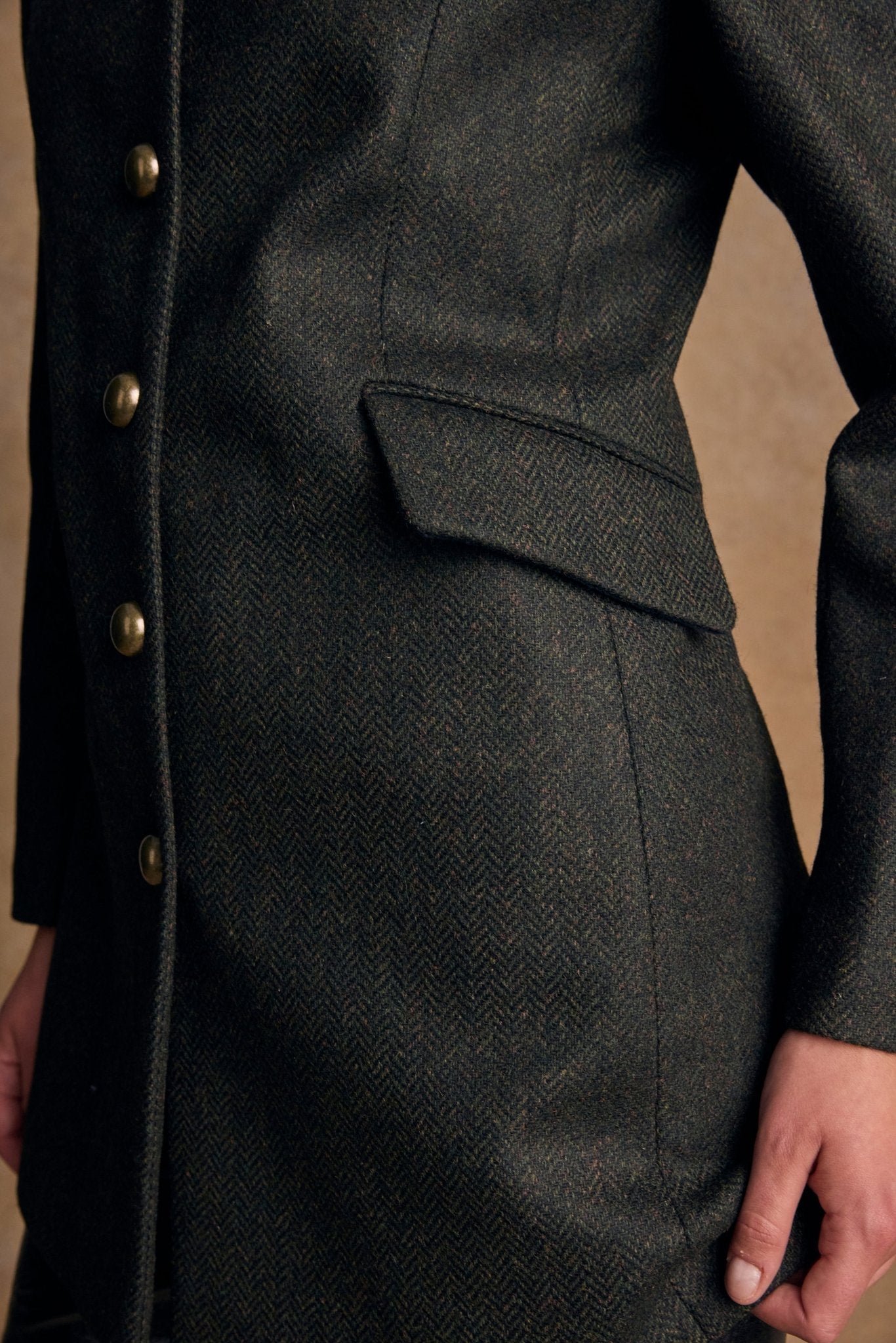 Jack Murphy Ireland - Lynn Tweed Coat - Deep Green Herringbone - Tweed