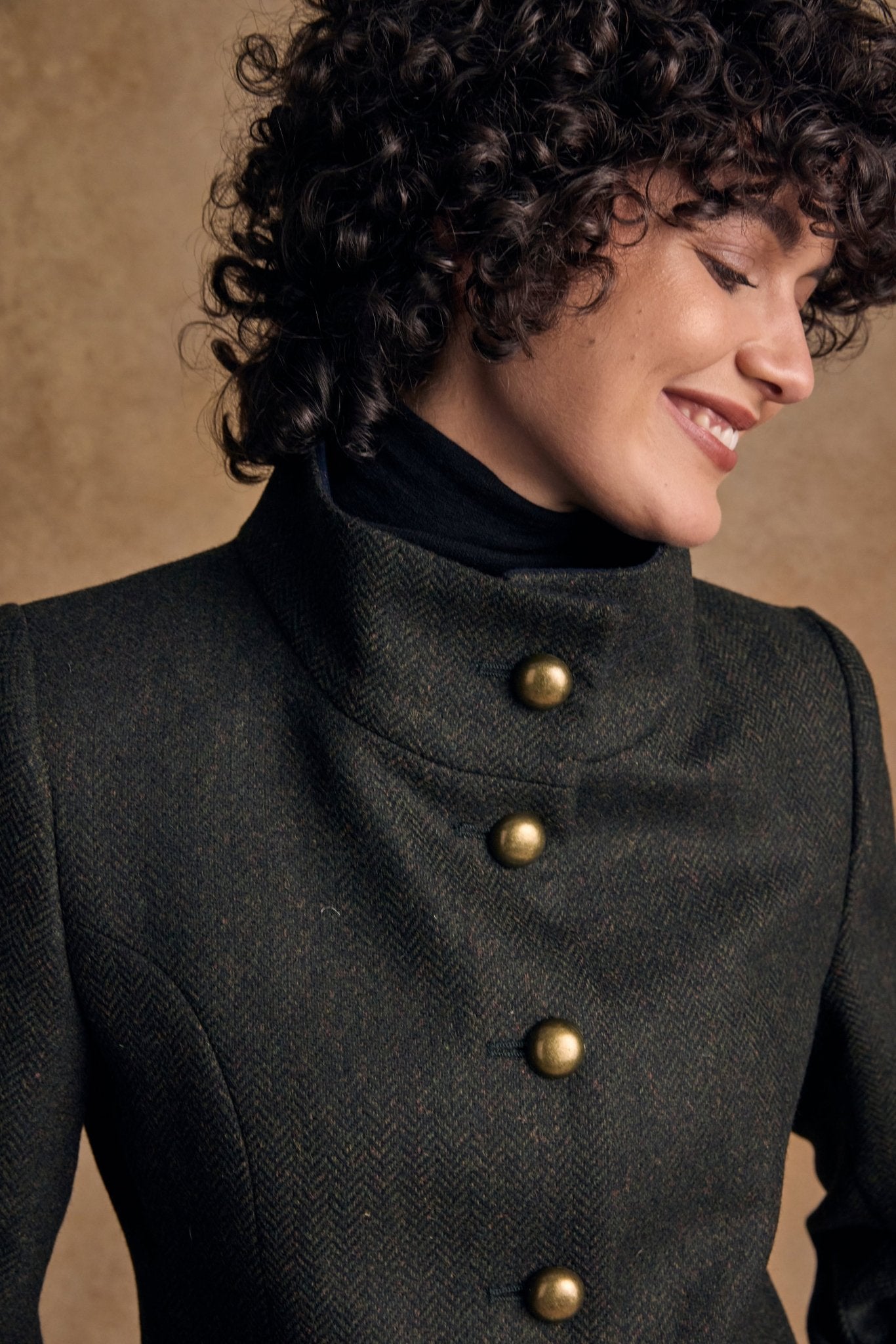 Jack Murphy Ireland - Lynn Tweed Coat - Deep Green Herringbone - Tweed