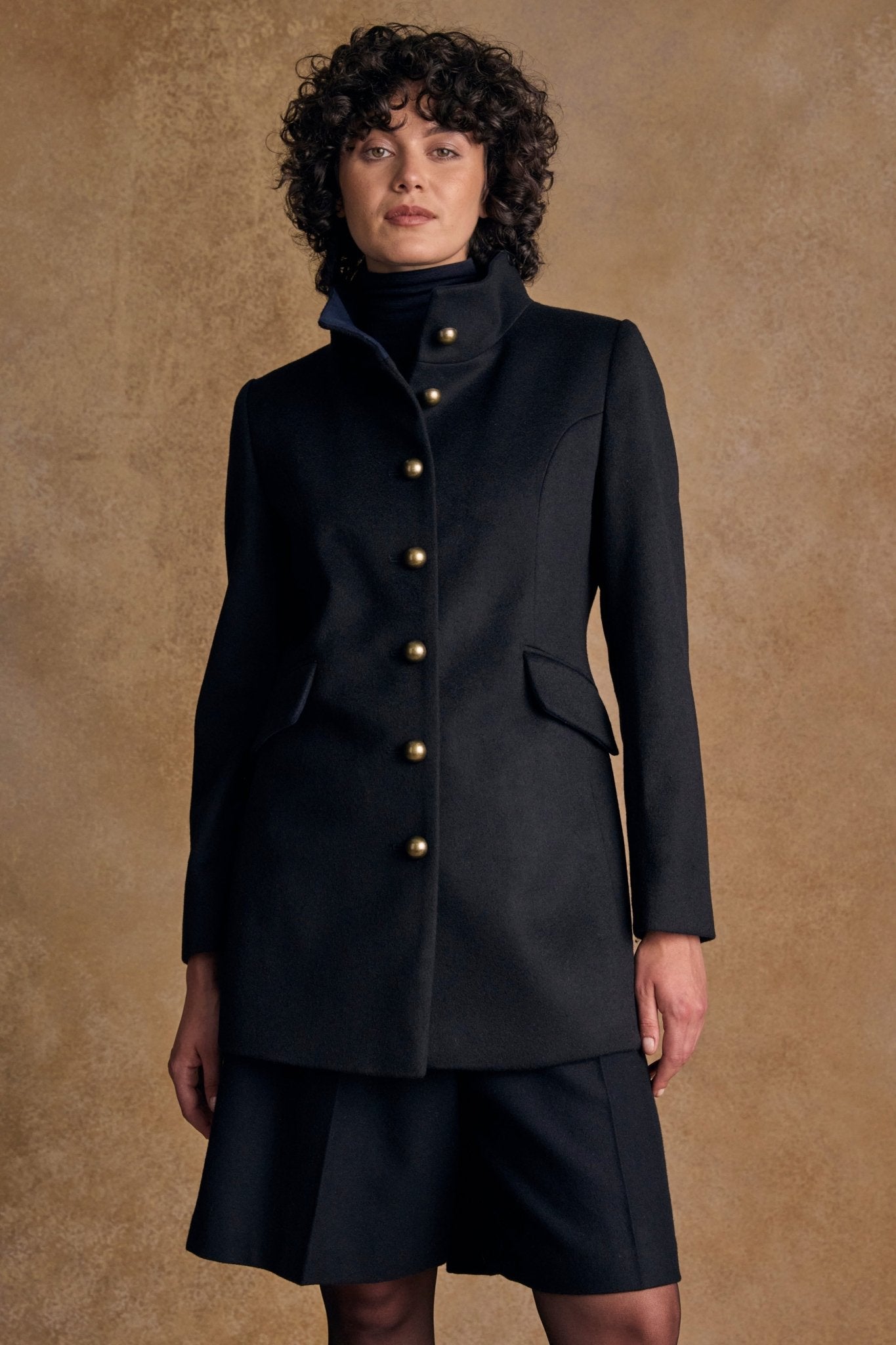 Jack Murphy Ireland - Lynn Wool Coat - Navy Melton - Tweed