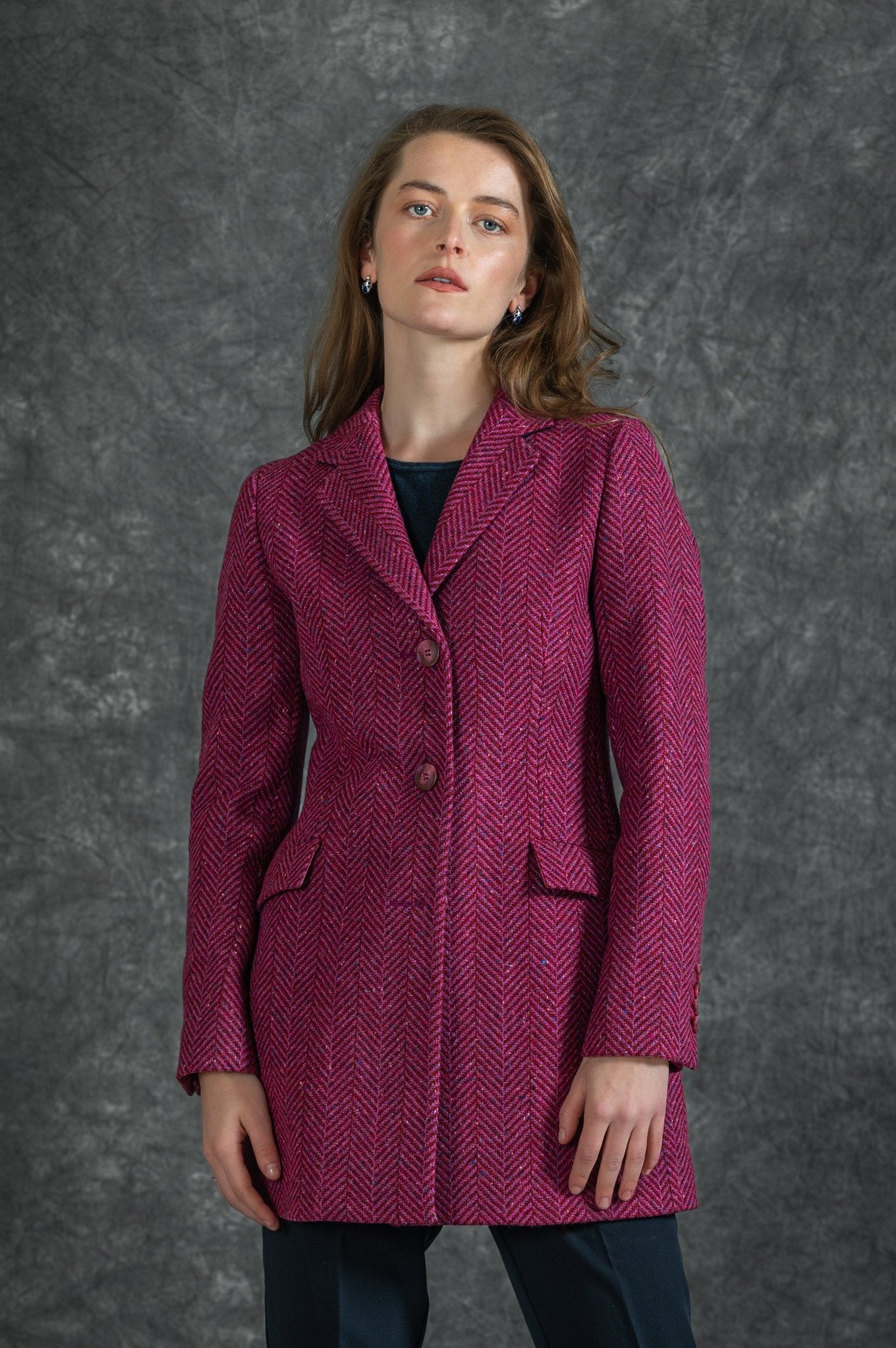 Jack Murphy Clothing - Mairéad Tweed Coat - Wild Burren Rose - Tweed