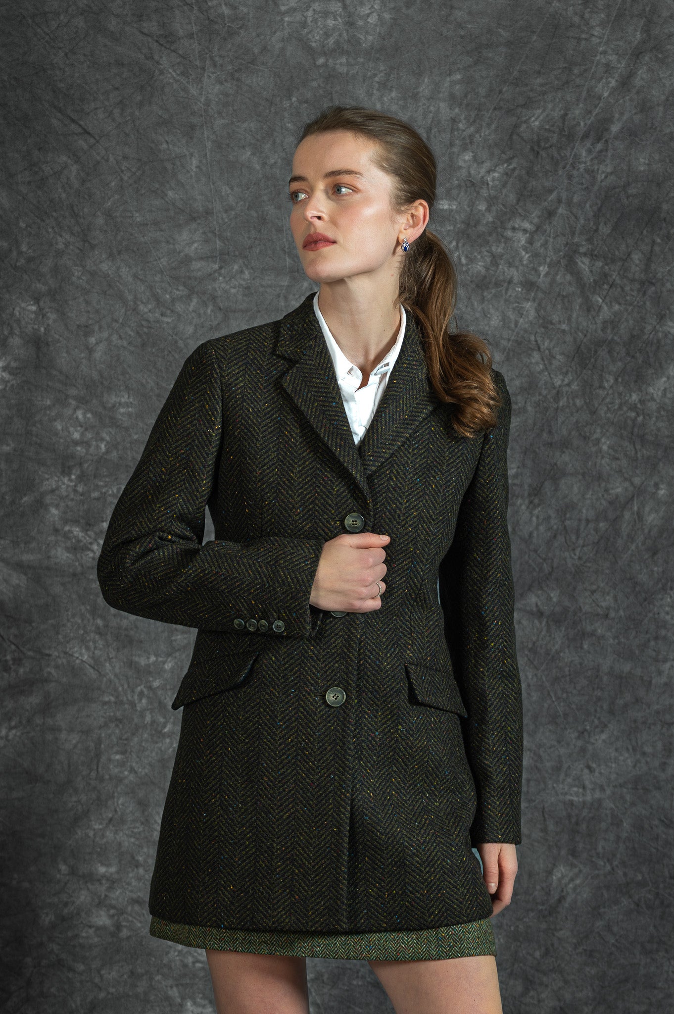 Mairéad Tweed Coat - Emerald Glen