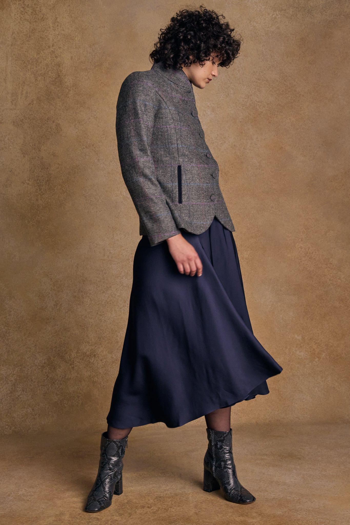 Jack Murphy Ireland - Nicole Tweed Jacket - Grey Windowpane - Tweed