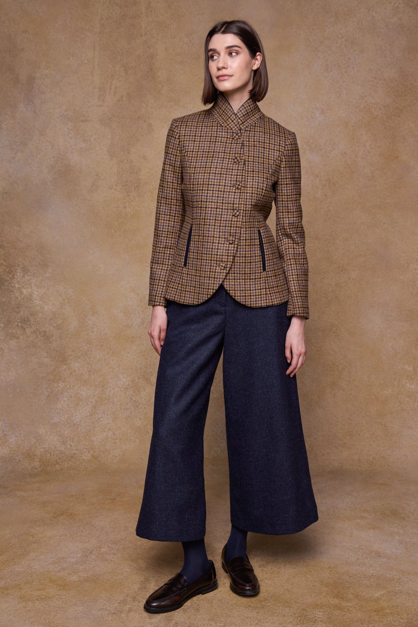 Jack Murphy Clothing - Enya Tweed Culottes - Imperial Blue - Tweed