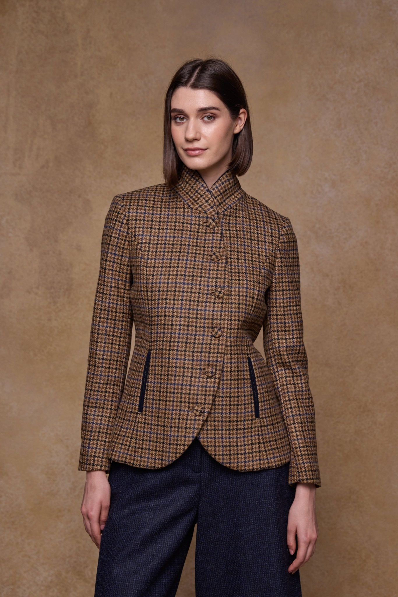 Jack Murphy Clothing - Nicole Tweed Jacket - Blue Driftwood Check - Tweed