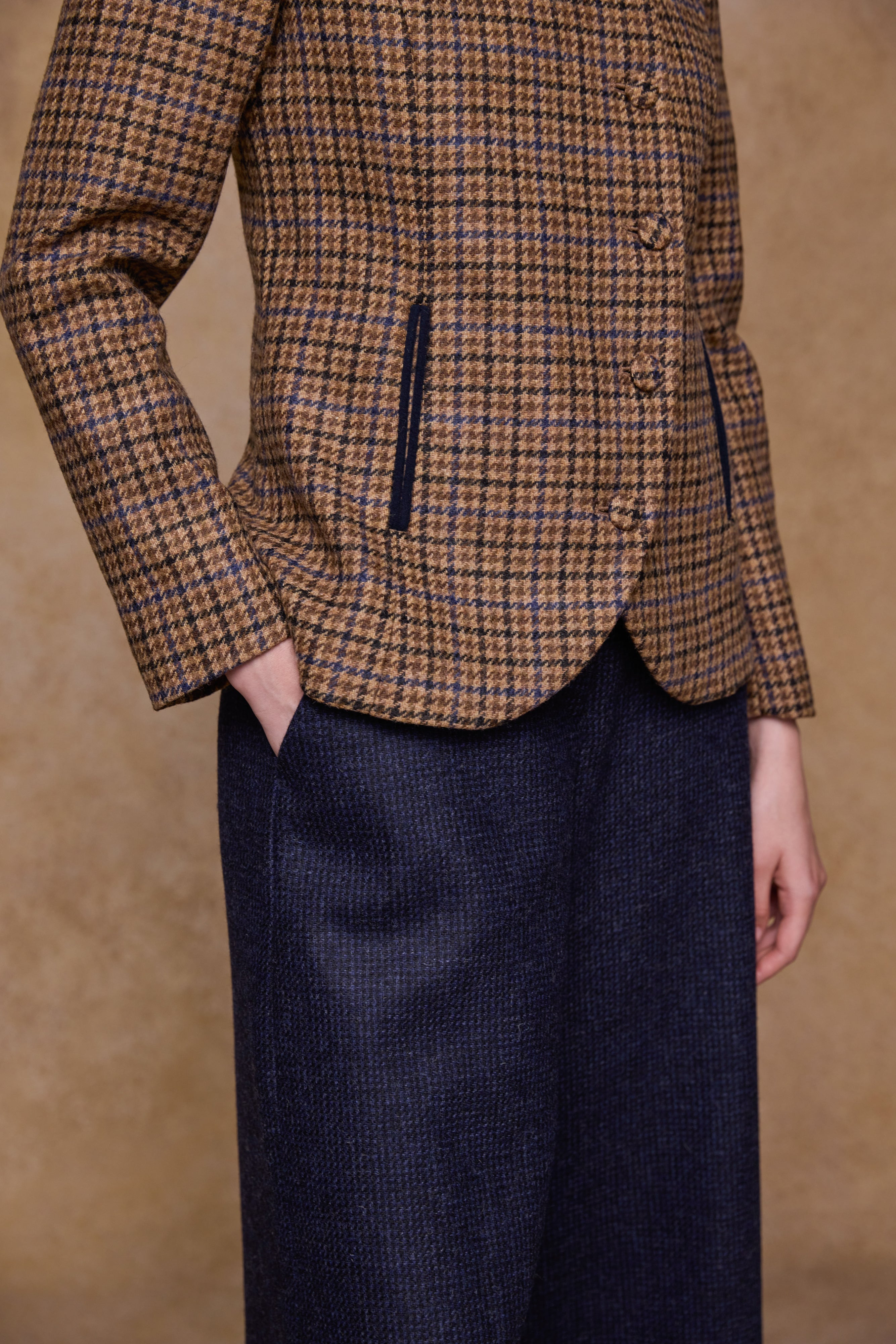 Enya Tweed-Culotte - Donegal Grey Herringbone