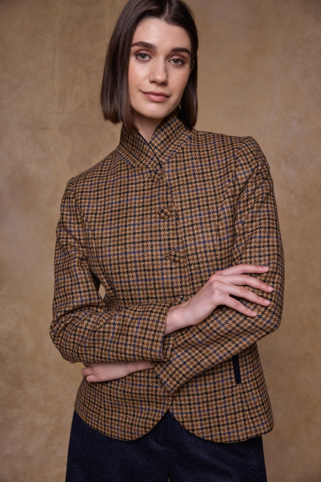 Jack Murphy Clothing - Nicole Tweed Jacket - Blue Driftwood Check - Tweed