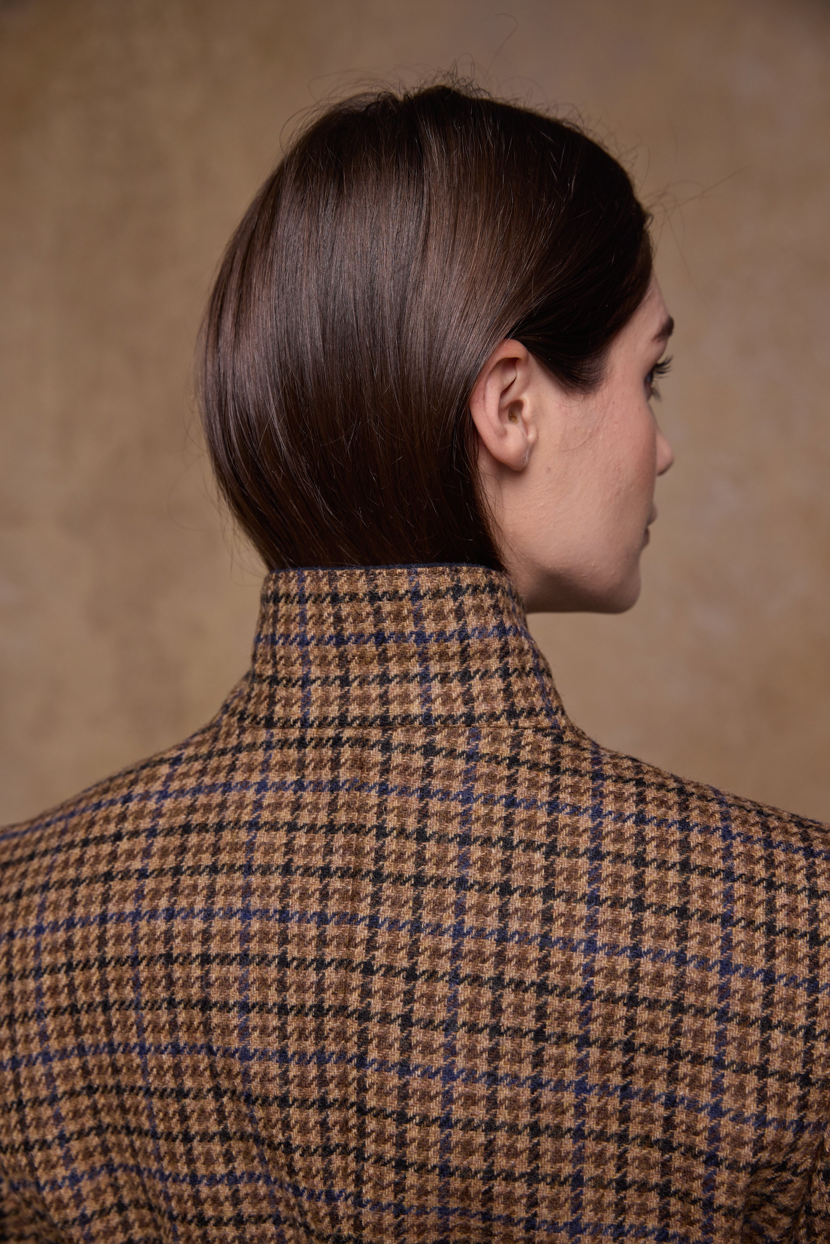 Nicole Tweed Jacke - Grünes Fischgrätenmuster