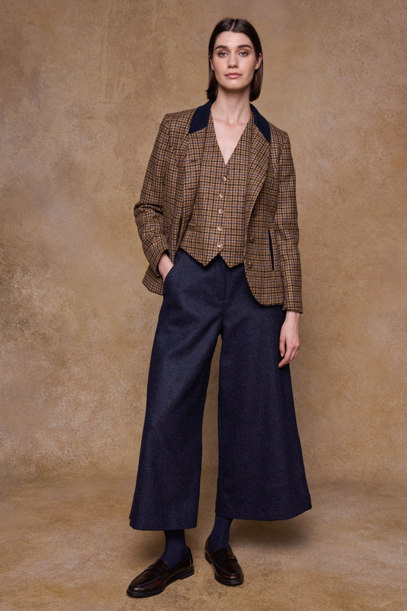 Jack Murphy Clothing - Enya Tweed Culottes - Imperial Blue - Tweed
