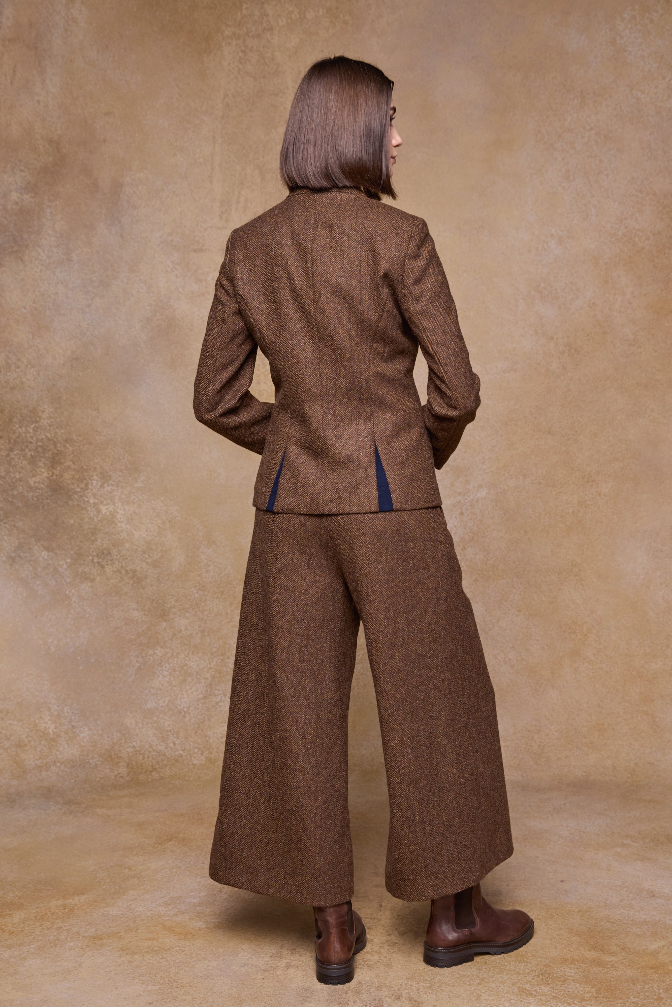 Enya Tweed-Culotte - Donegal Grey Herringbone