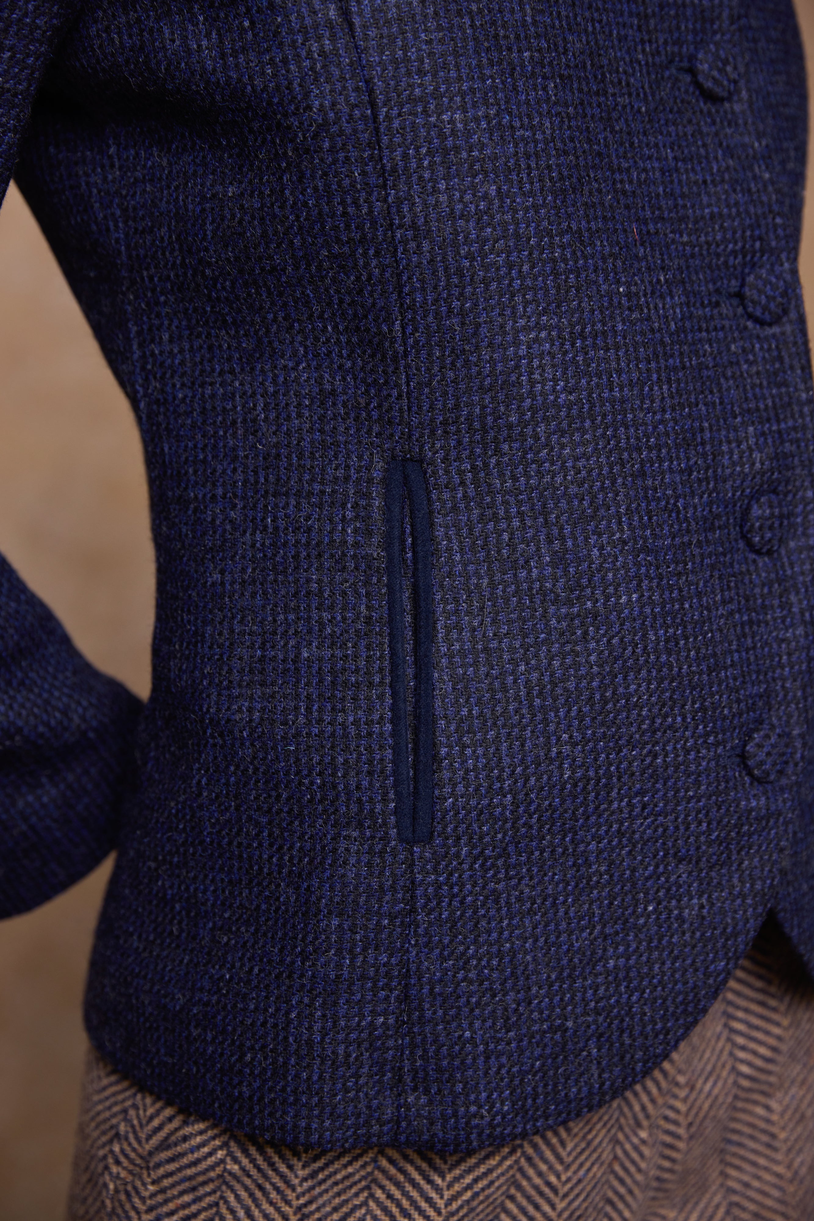 Nicole Tweed Jacke - Grünes Fischgrätenmuster