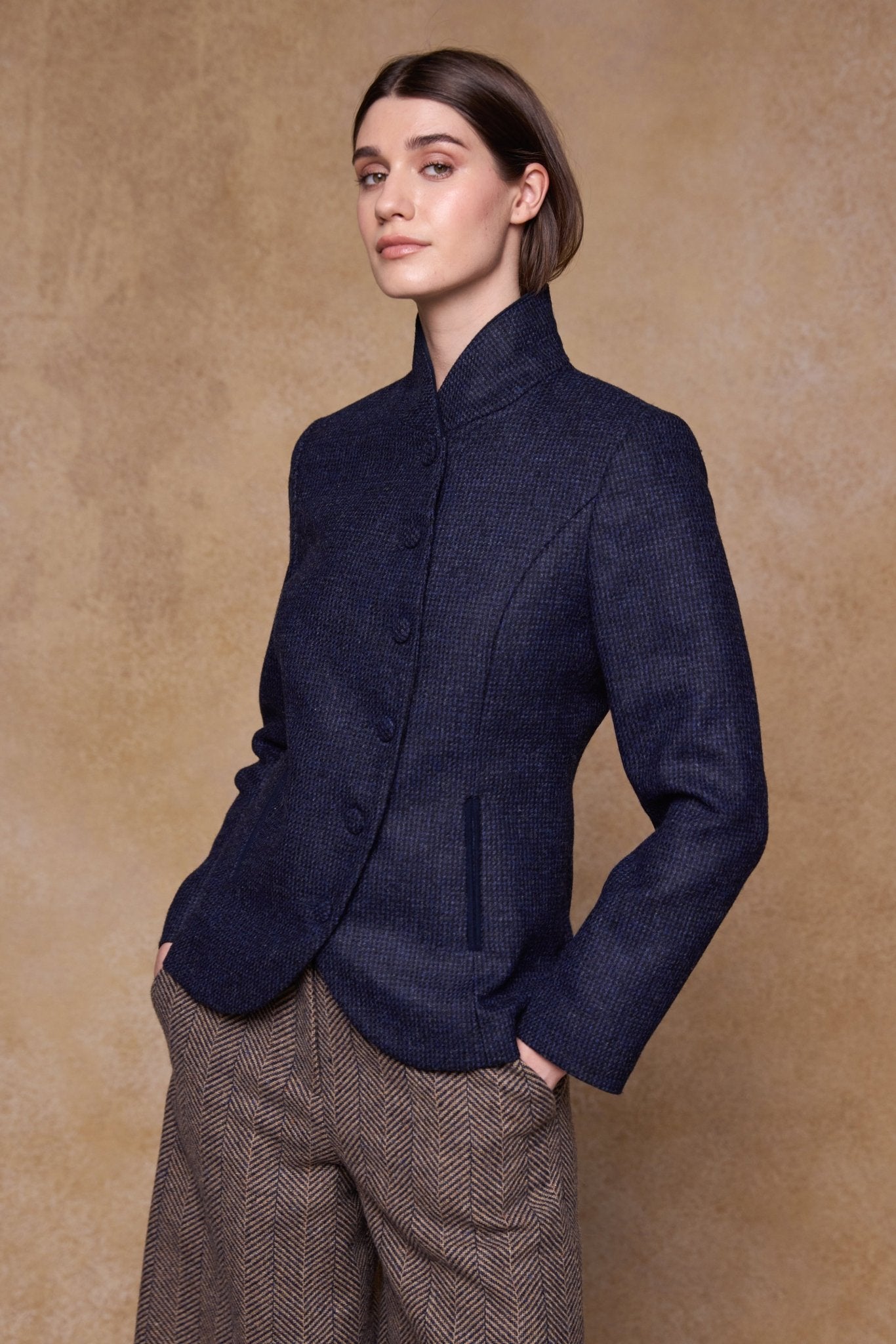 Jack Murphy Clothing - Nicole Tweed Jacket - Imperial Blue - Tweed