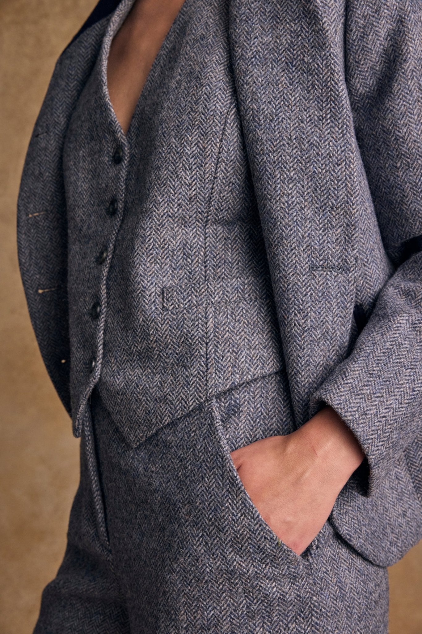 Jack Murphy Ireland - Nicole Tweed Jacket - Denim Herringbone - Tweed