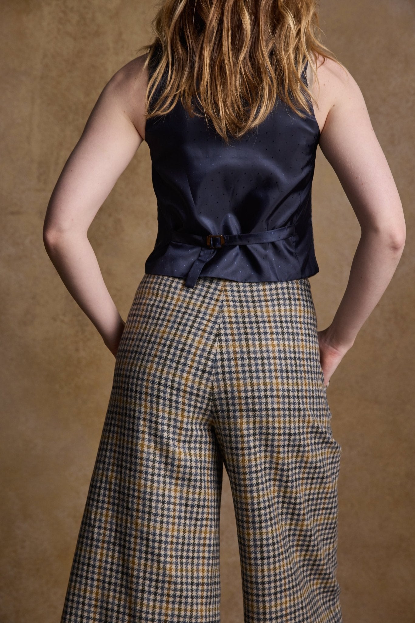 Jack Murphy Ireland - Heidi Tweed Waistcoat - Saffron Cobalt Check - Tweed