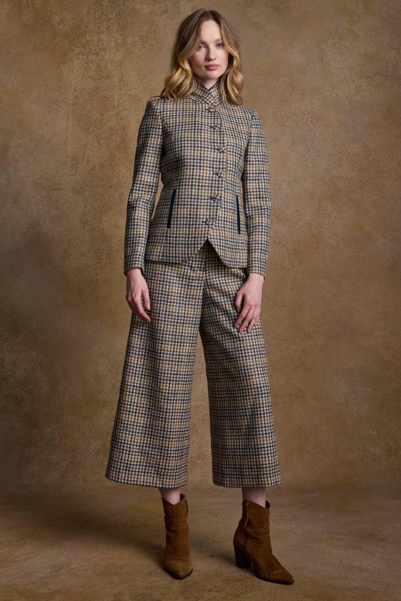 Jack Murphy Ireland - Nicole Tweed Jacket - Saffron Cobalt Check - Tweed