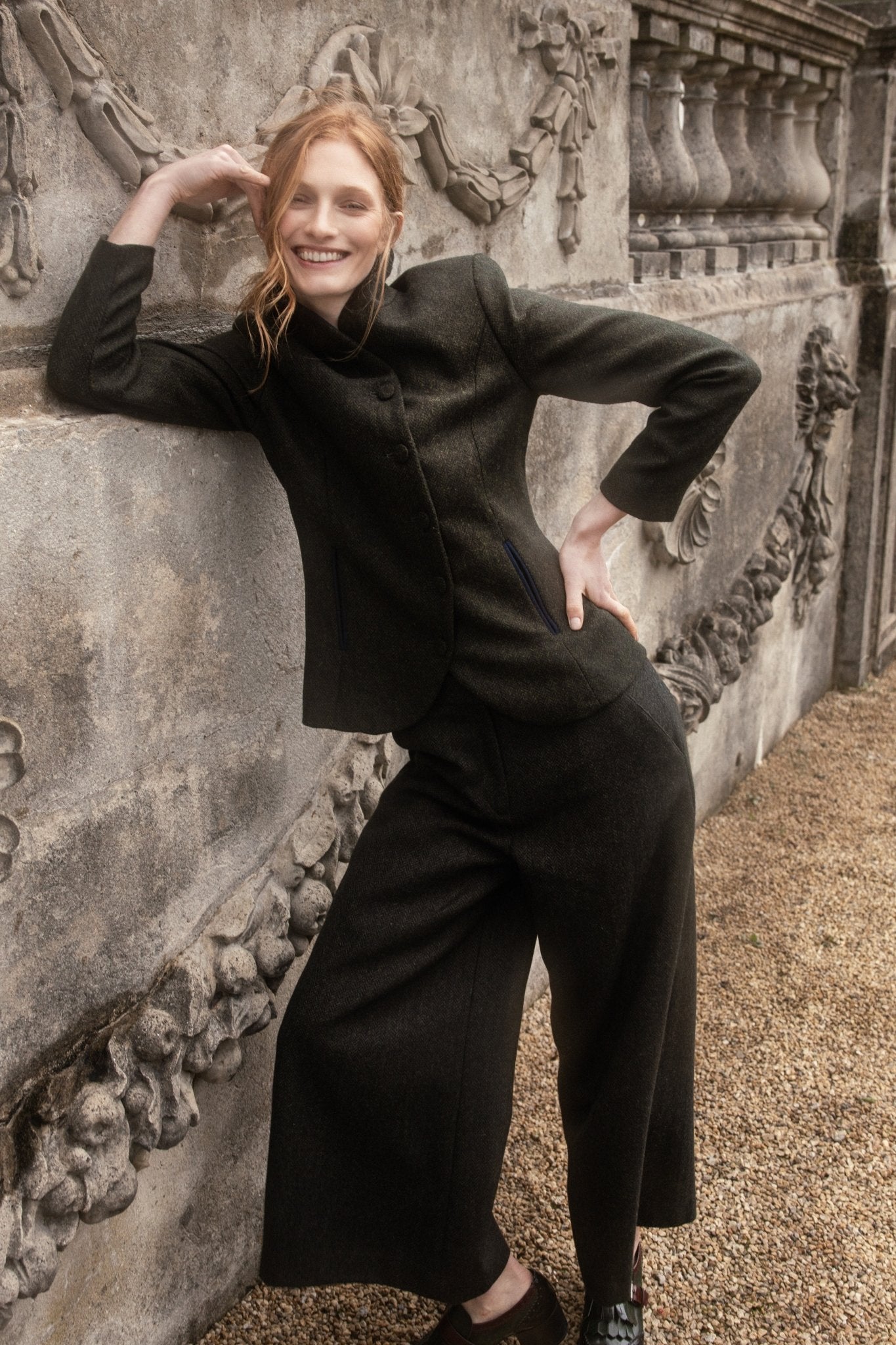 Jack Murphy Ireland - Nicole Tweed Jacket - Green Herringbone - Tweed