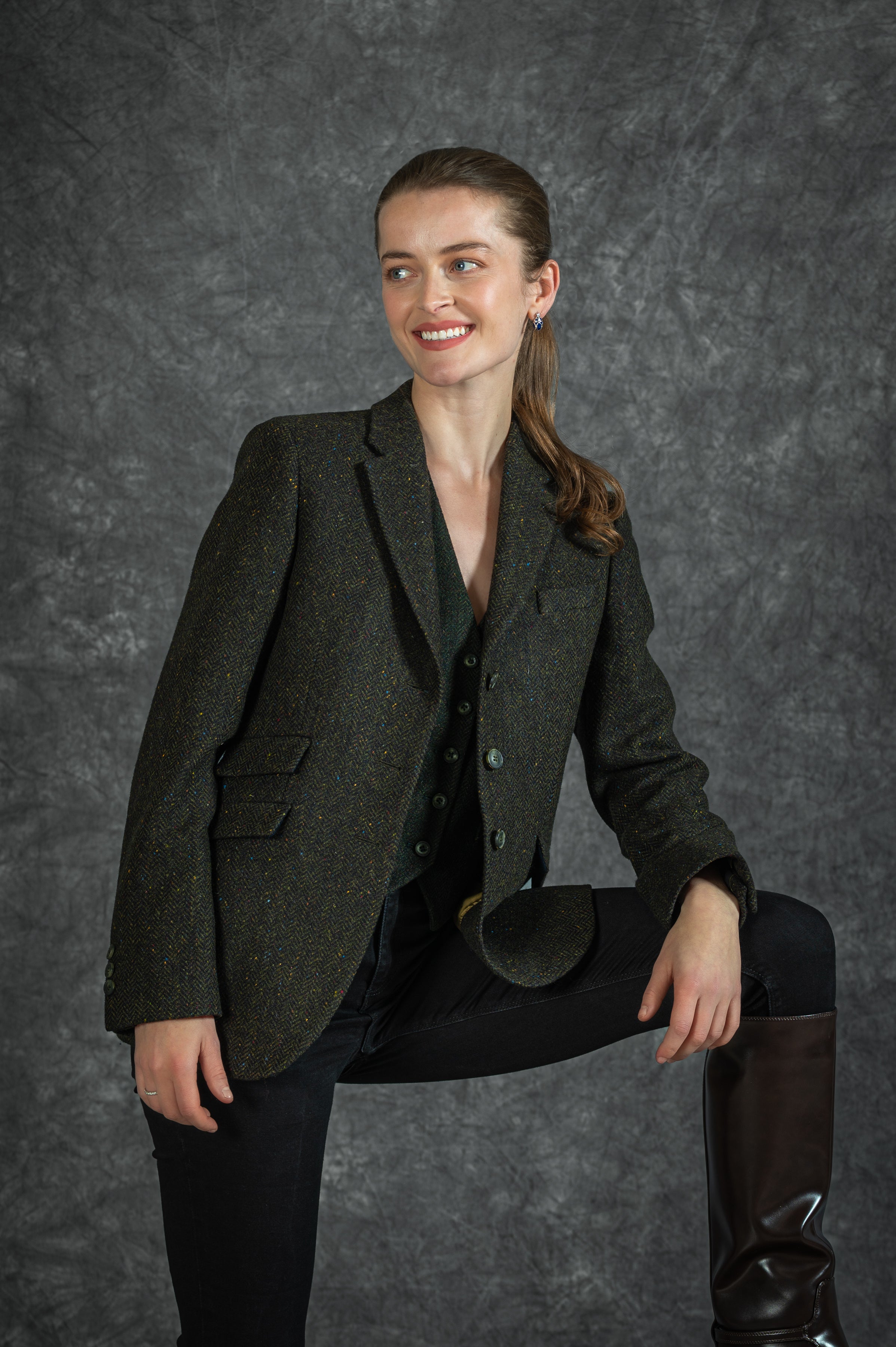 Nora Tweed Blazer - Emerald Glen