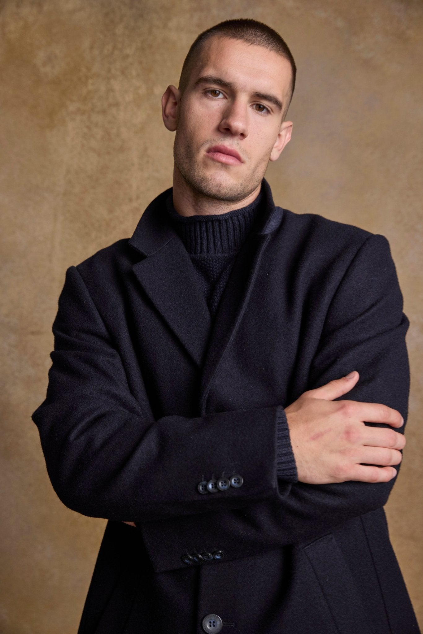 Jack Murphy Ireland - Owen Wool Coat - Deep Navy Melton - Tweed