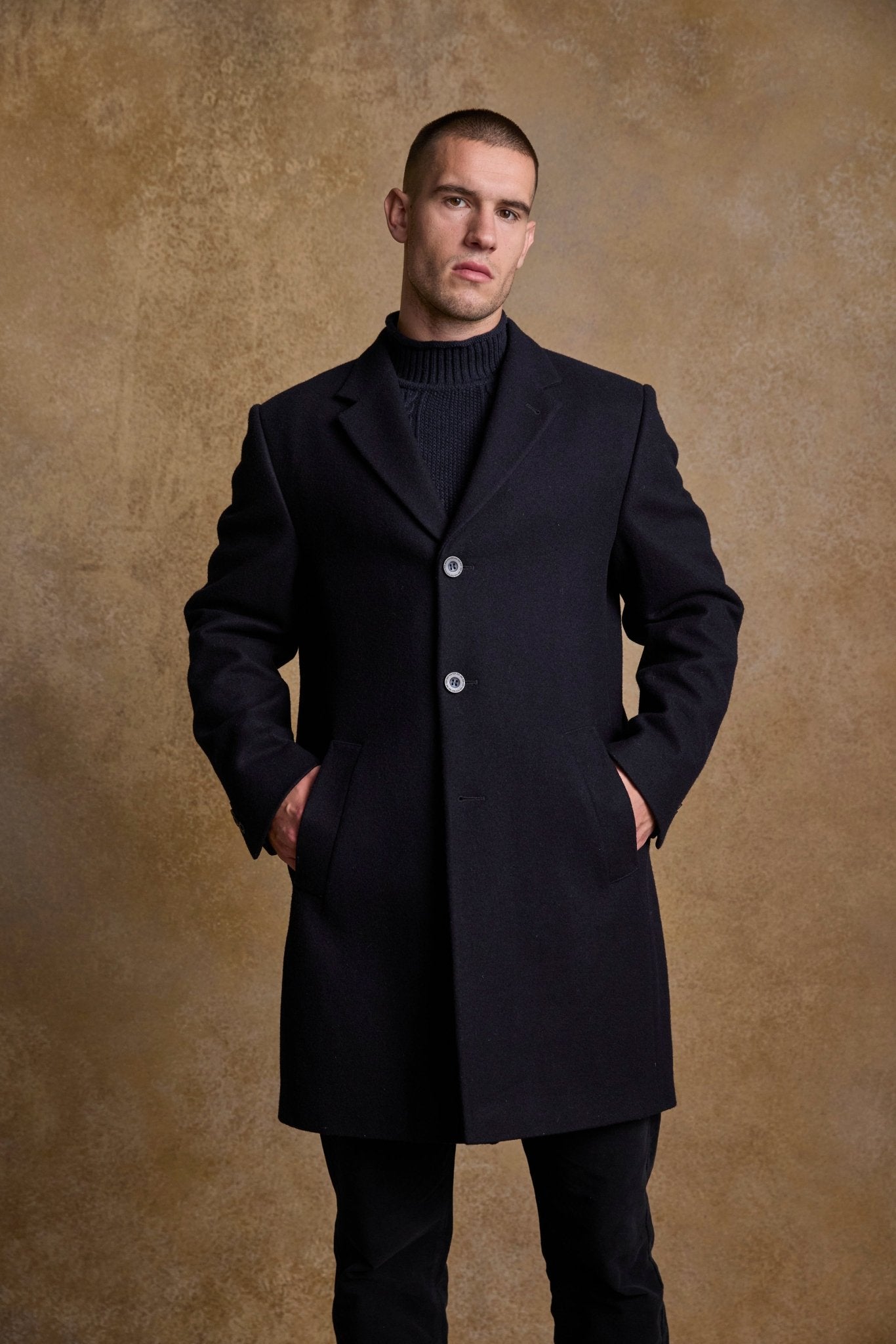 Jack Murphy Ireland - Owen Wool Coat - Deep Navy Melton - Tweed
