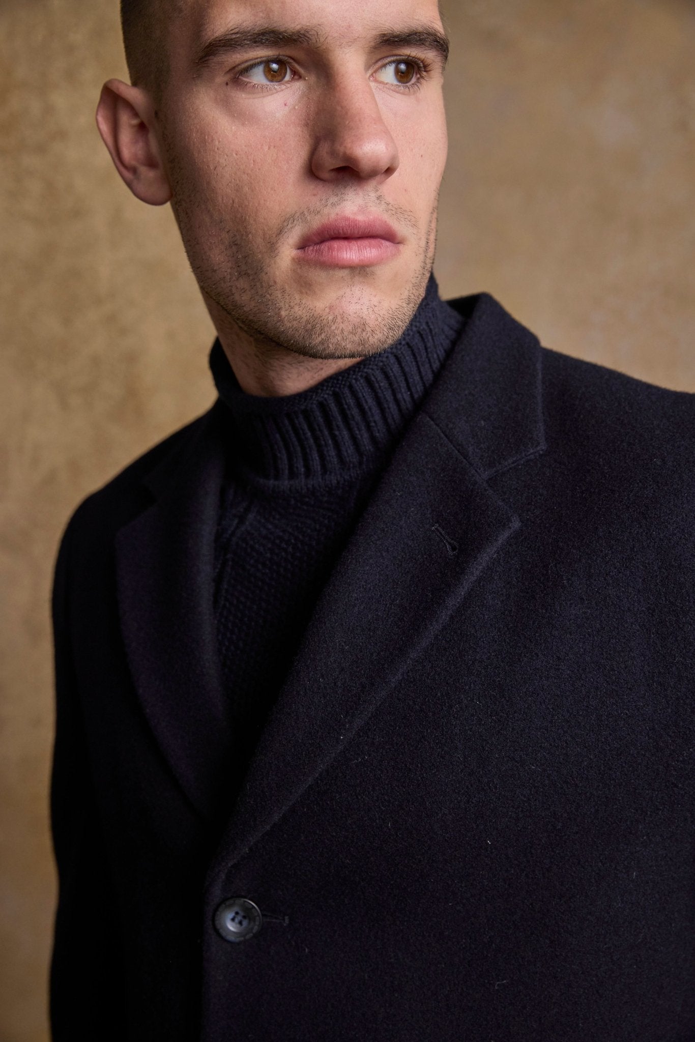 Jack Murphy Ireland - Owen Wool Coat - Deep Navy Melton - Tweed