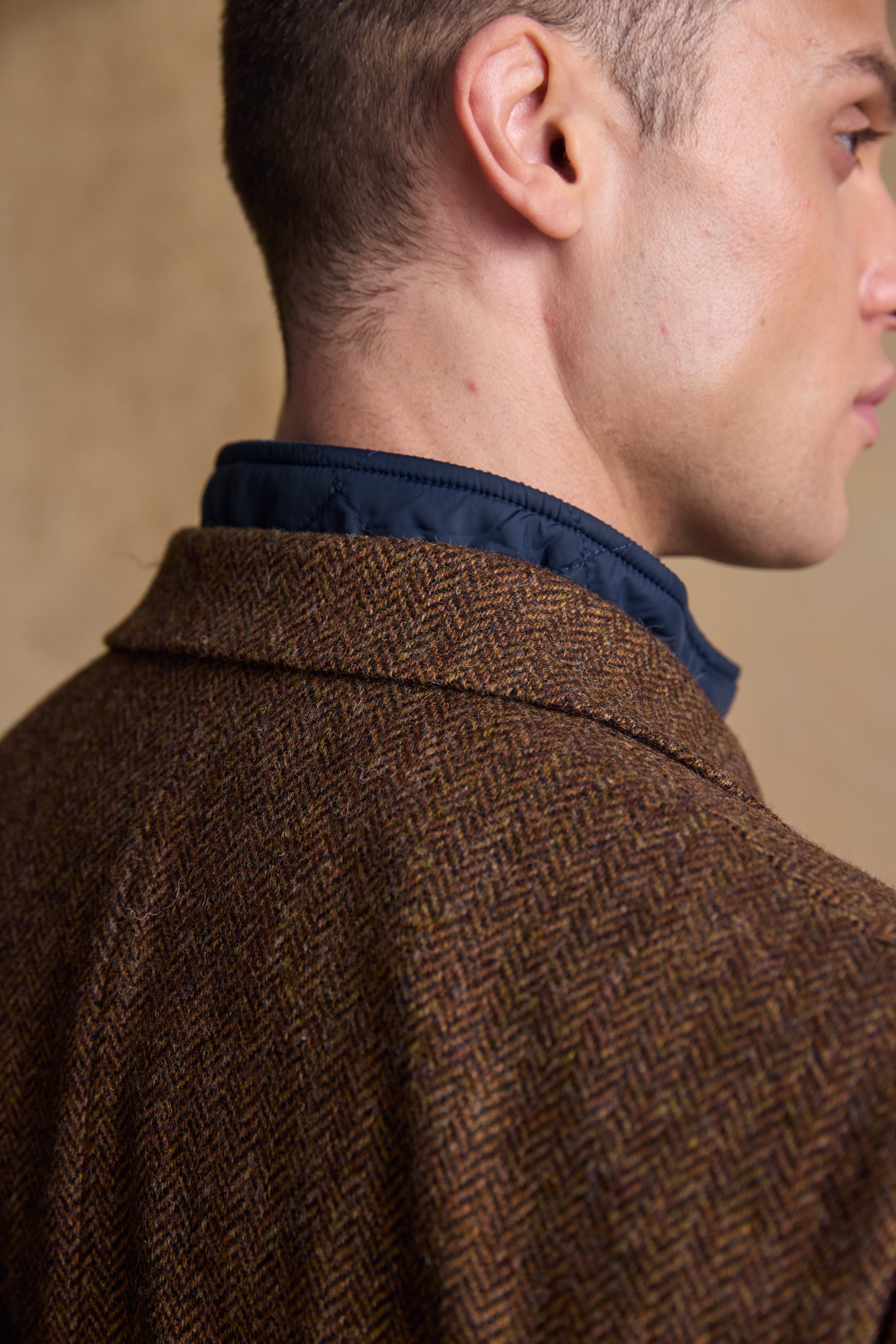 Owen Wool Coat - Chestnut Herringbone