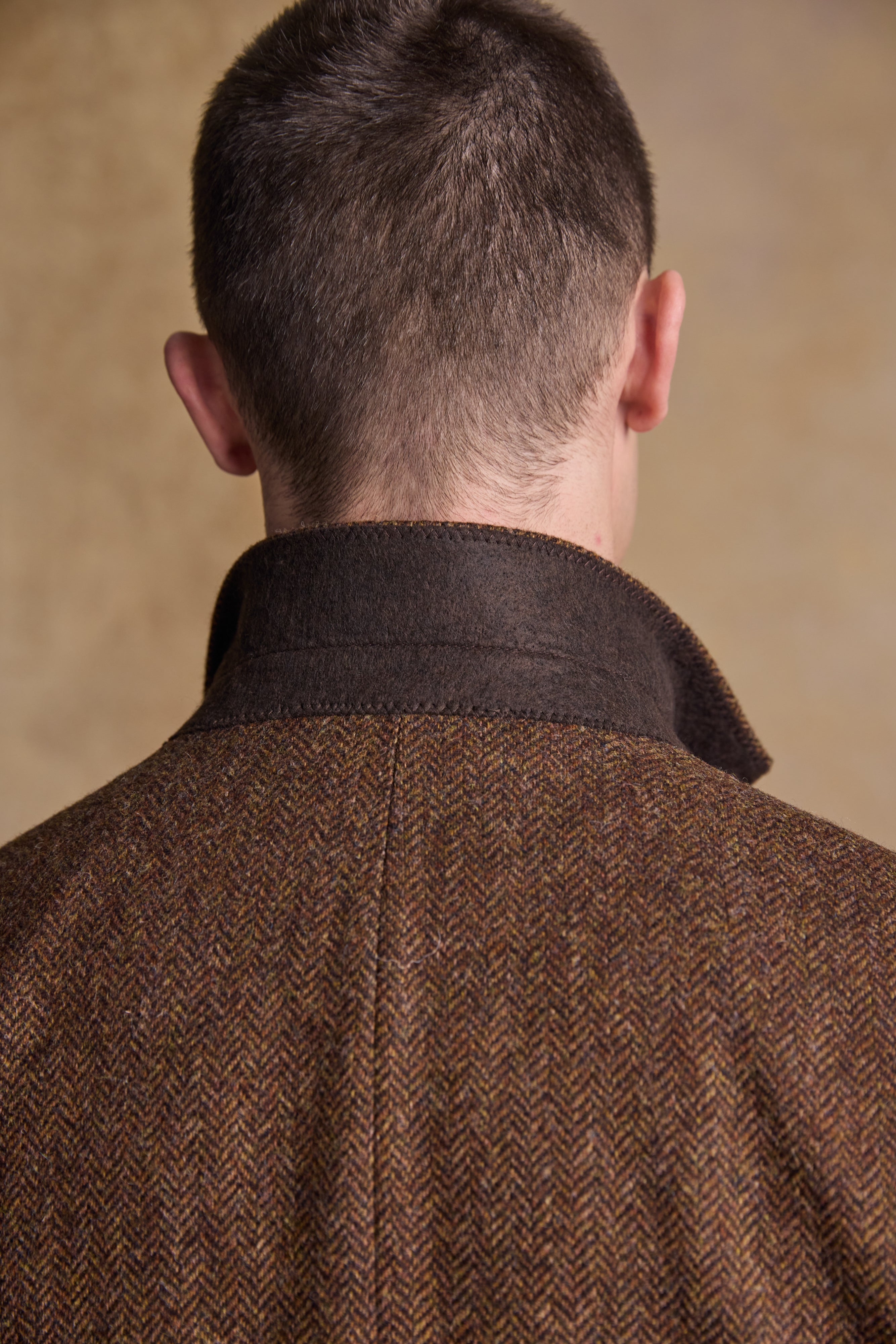 Owen Wool Coat - Chestnut Herringbone