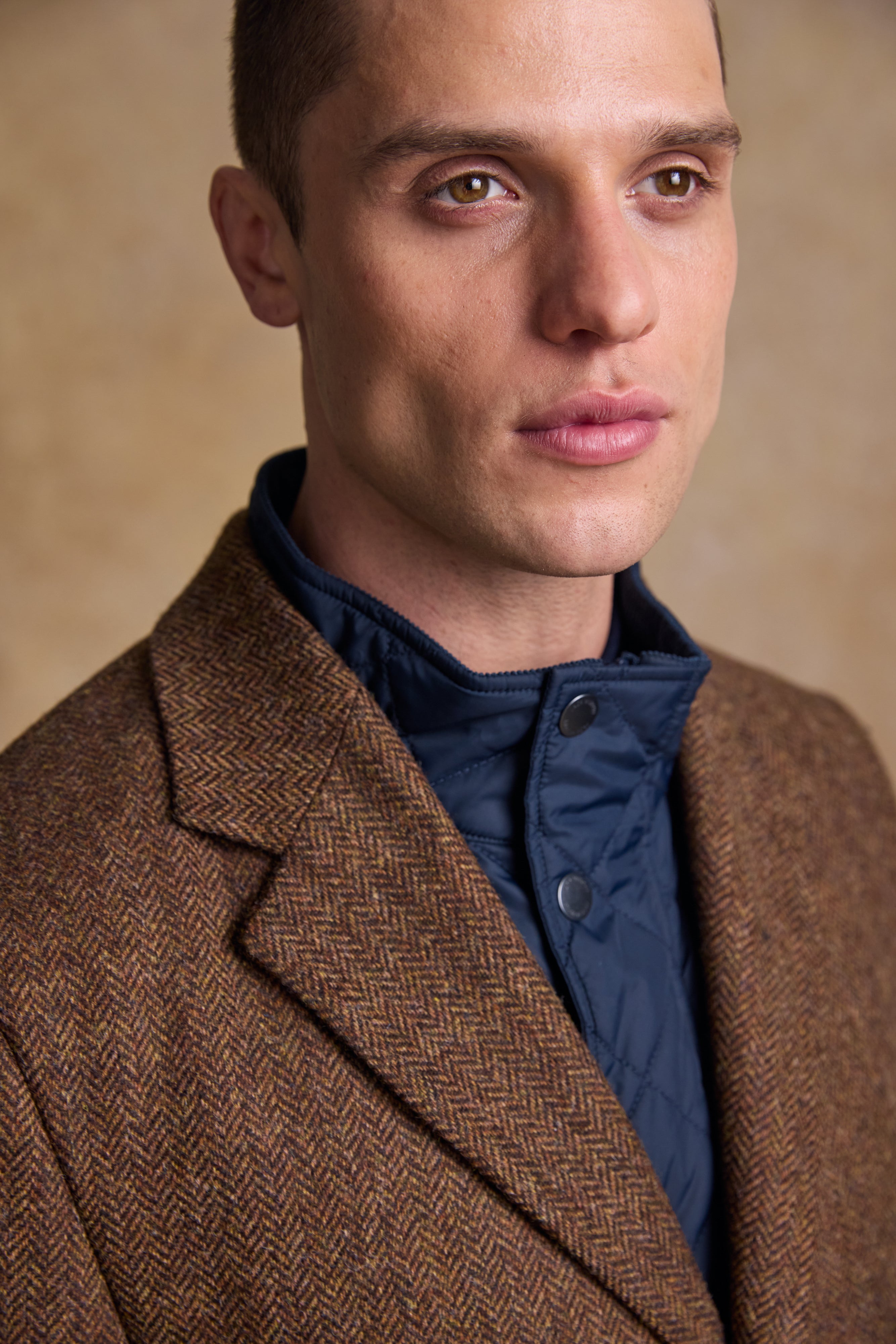 Owen Wool Coat - Chestnut Herringbone