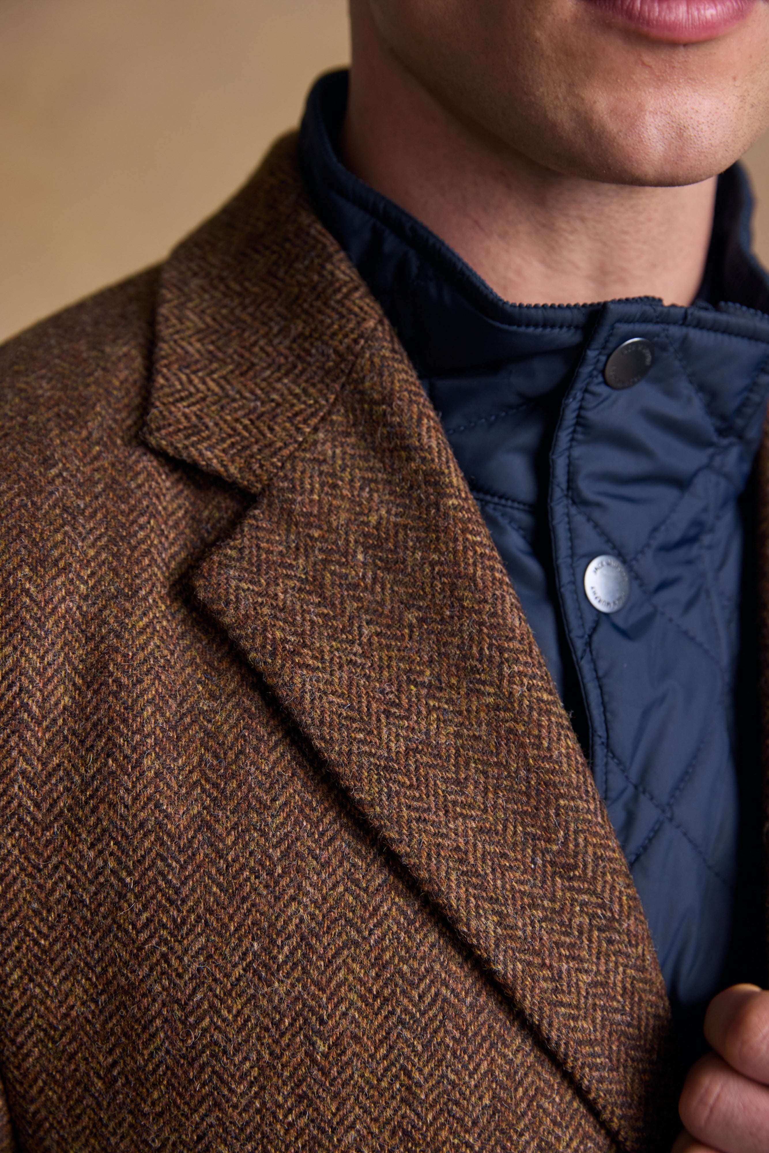 Owen Wool Coat - Chestnut Herringbone