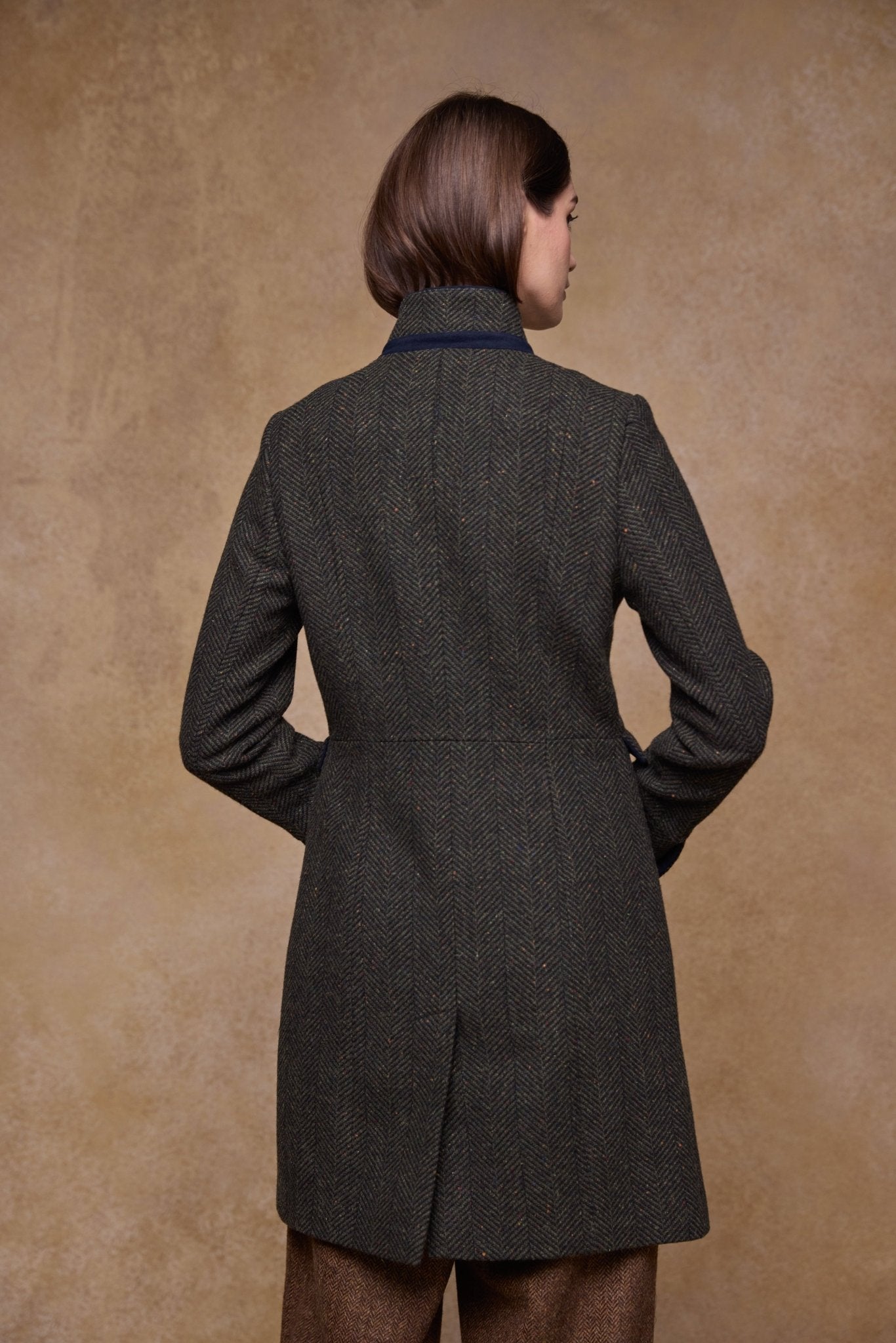 Jack Murphy Clothing - Pamela Tweed Coat - Donegal Pine Herringbone - Tweed