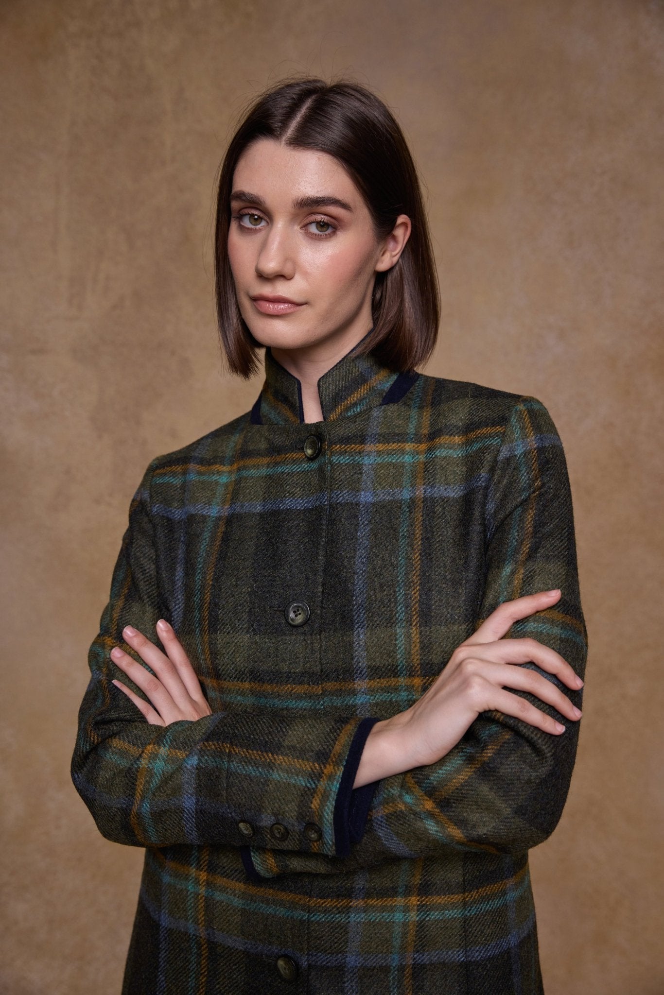 Jack Murphy Ireland - Pamela Tweed Coat - Sage & Emerald Check - Tweed