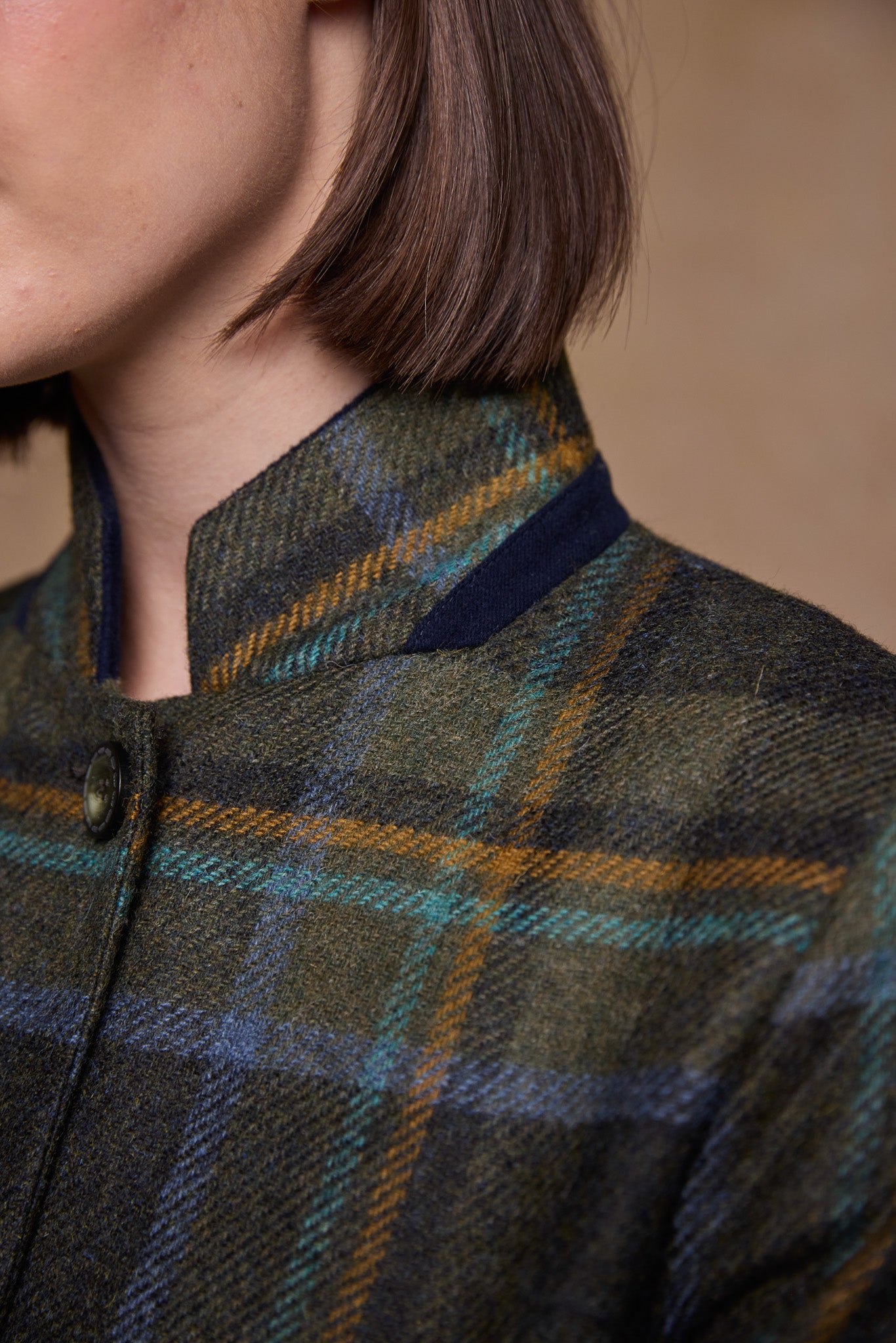 Pamela Tweed Coat - Sage & Emerald Check