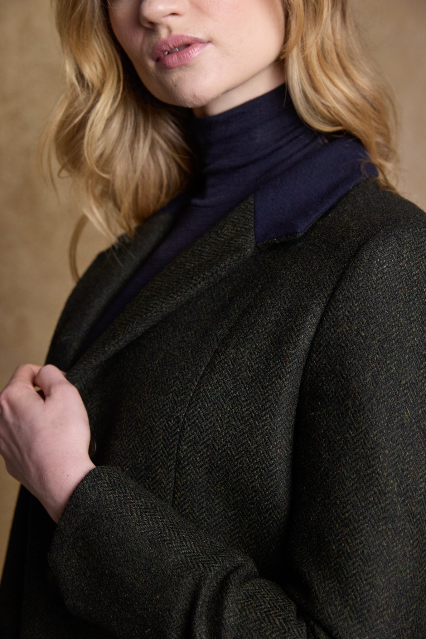 Jack Murphy Ireland - Isabella Tweed Coat - Green Herringbone - Tweed