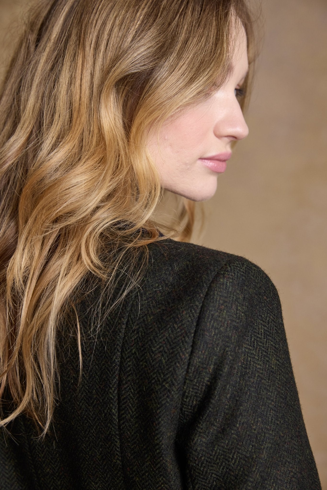 Jack Murphy Ireland - Isabella Tweed Coat - Green Herringbone - Tweed