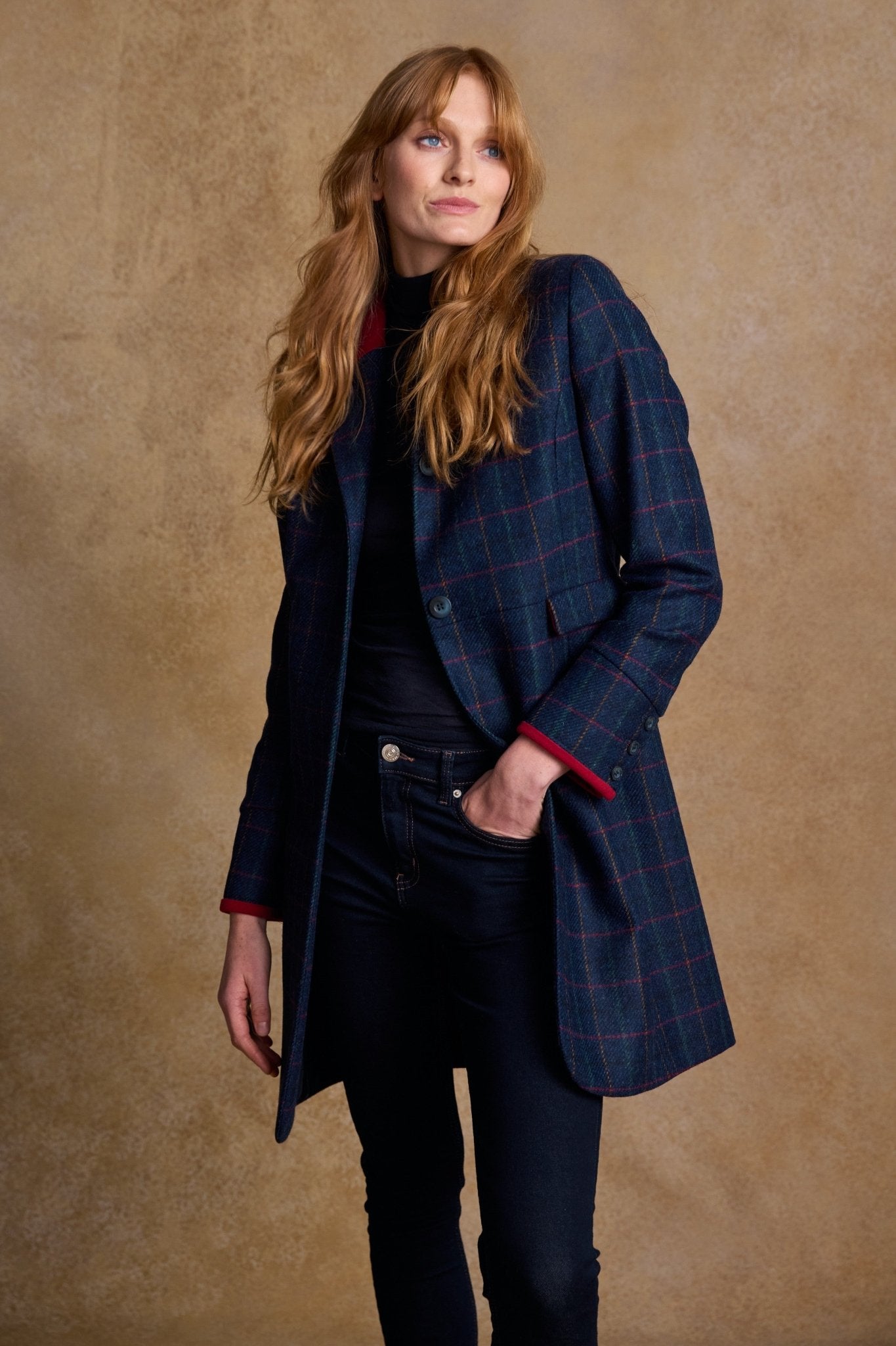 Jack Murphy Ireland - Pamela Tweed Coat - Primary Navy - Tweed