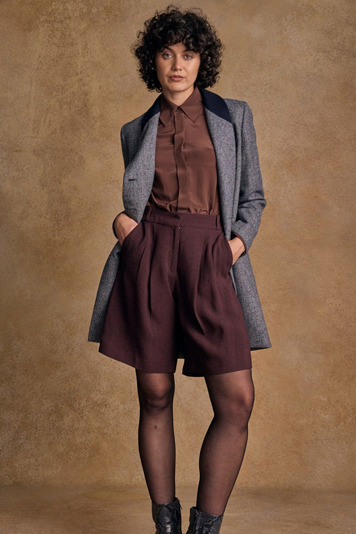Jack Murphy Ireland - Robin Tweed Coat - Denim Herringbone - Tweed