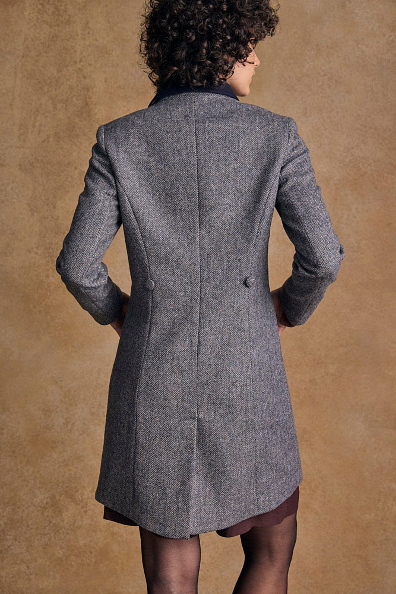 Jack Murphy Ireland - Robin Tweed Coat - Denim Herringbone - Tweed