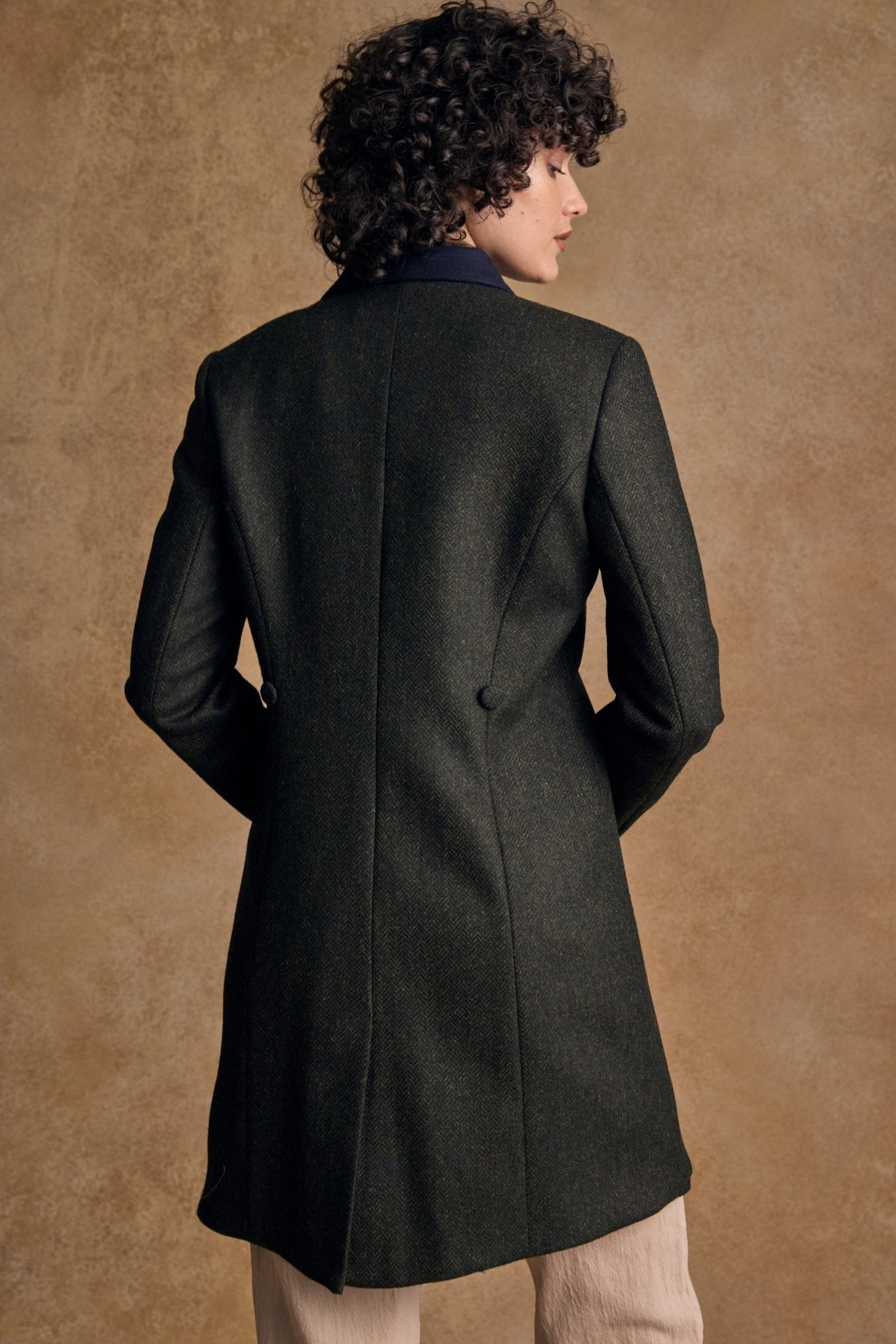 Jack Murphy Ireland - Robin Tweed Coat - Deep Green Herringbone - Tweed