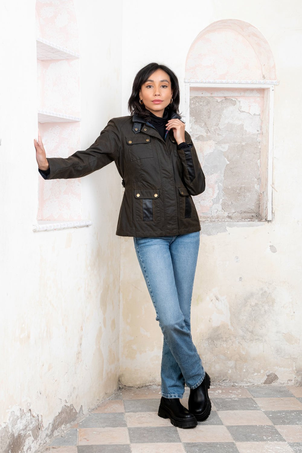 Jack Murphy Ireland - Cara Utility Wax Jacket - Olive - Wax