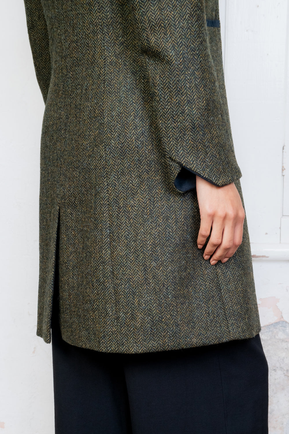 Isabella Tweed Coat - Green Fields Herringbone - Jack Murphy Ireland