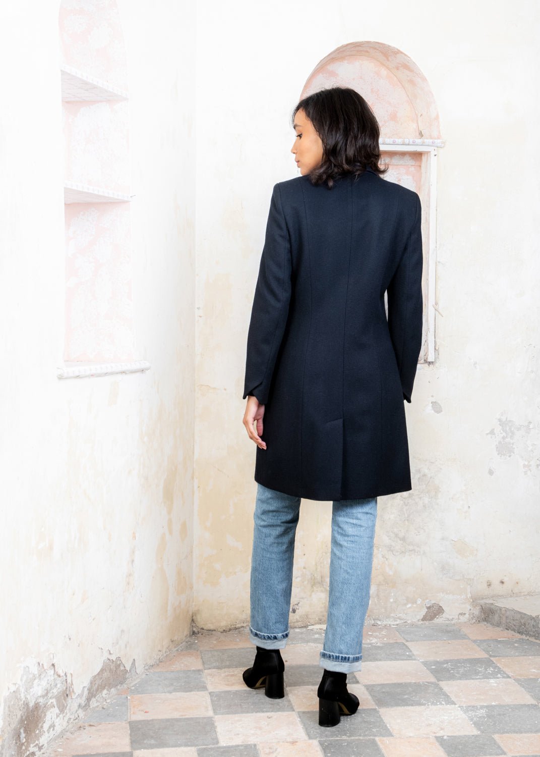 Jack Murphy Ireland - Isabella Tweed Coat - Navy Melton - Tweed