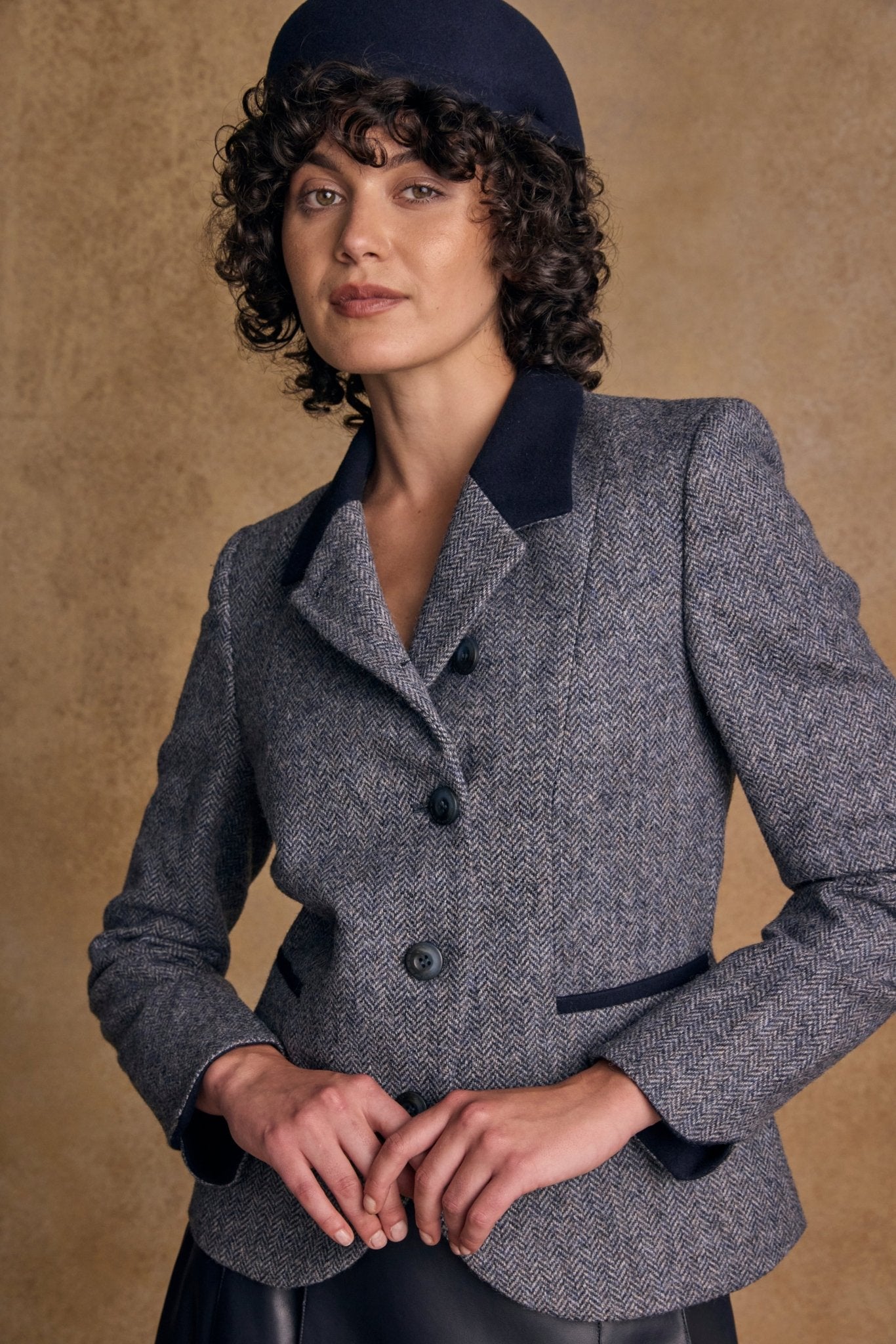 Jack Murphy Ireland - Sasha Tweed Jacket - Denim Herringbone - Tweed