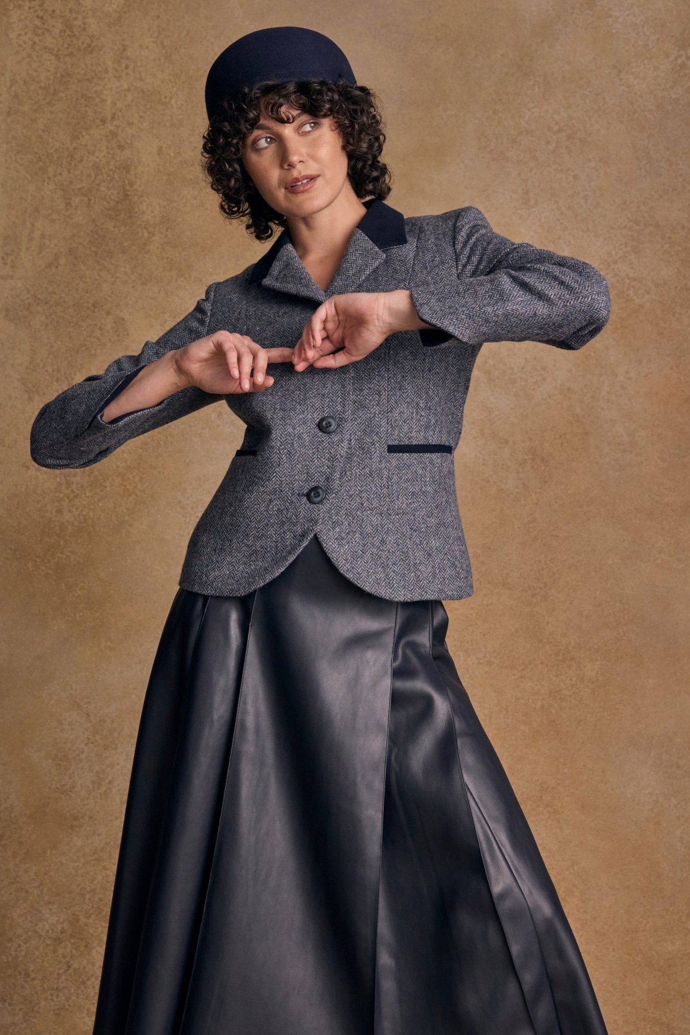 Jack Murphy Ireland - Sasha Tweed Jacket - Denim Herringbone - Tweed