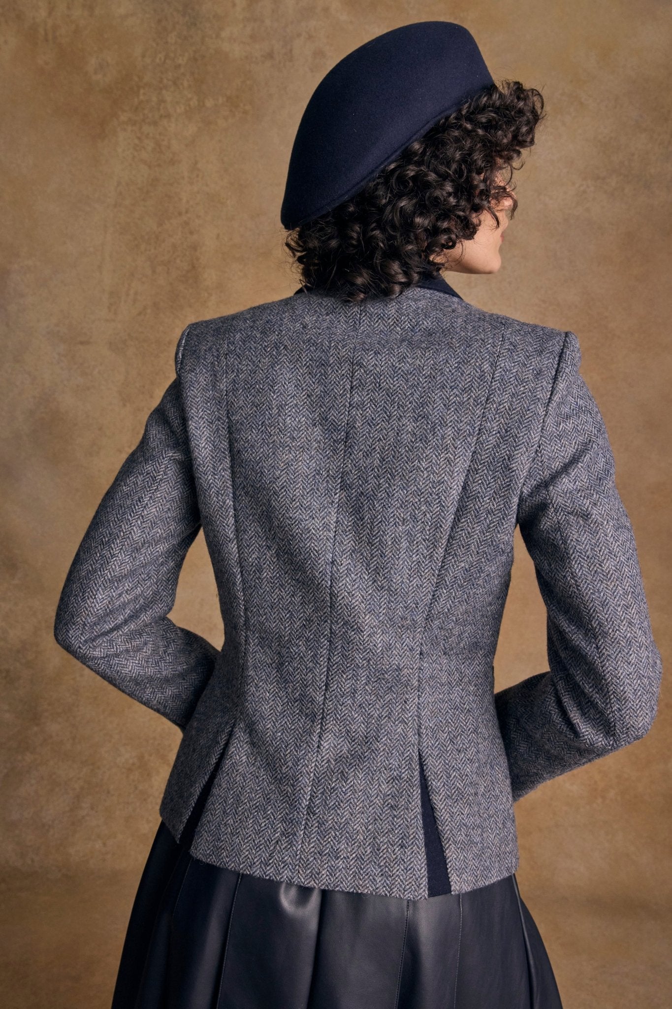 Jack Murphy Ireland - Sasha Tweed Jacket - Denim Herringbone - Tweed