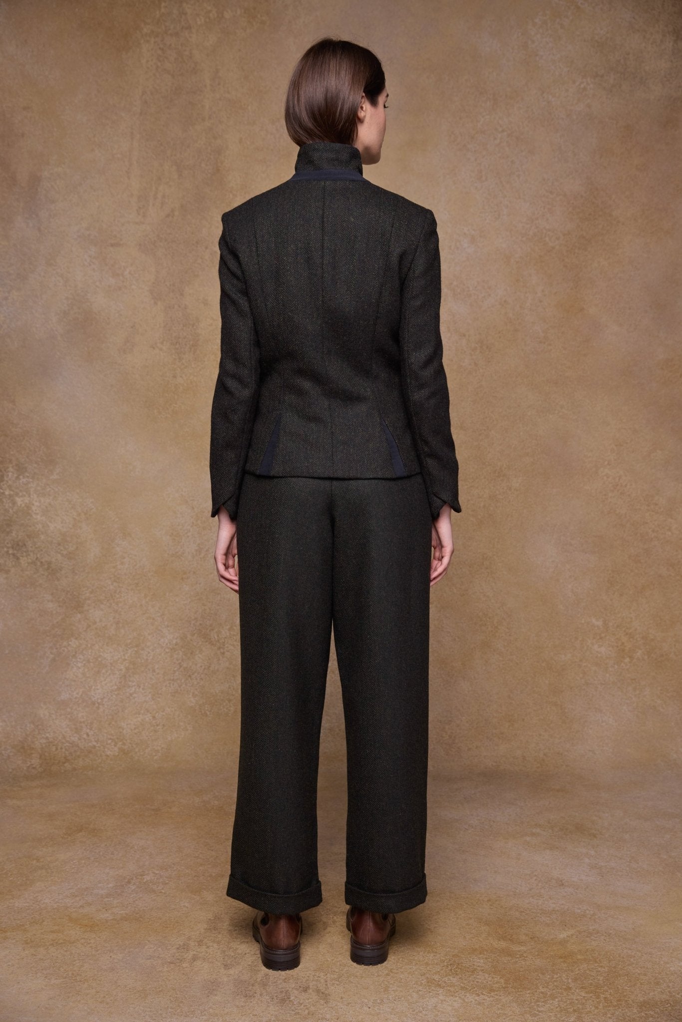 Jack Murphy Ireland - Sasha Tweed Jacket - Green Herringbone - Tweed