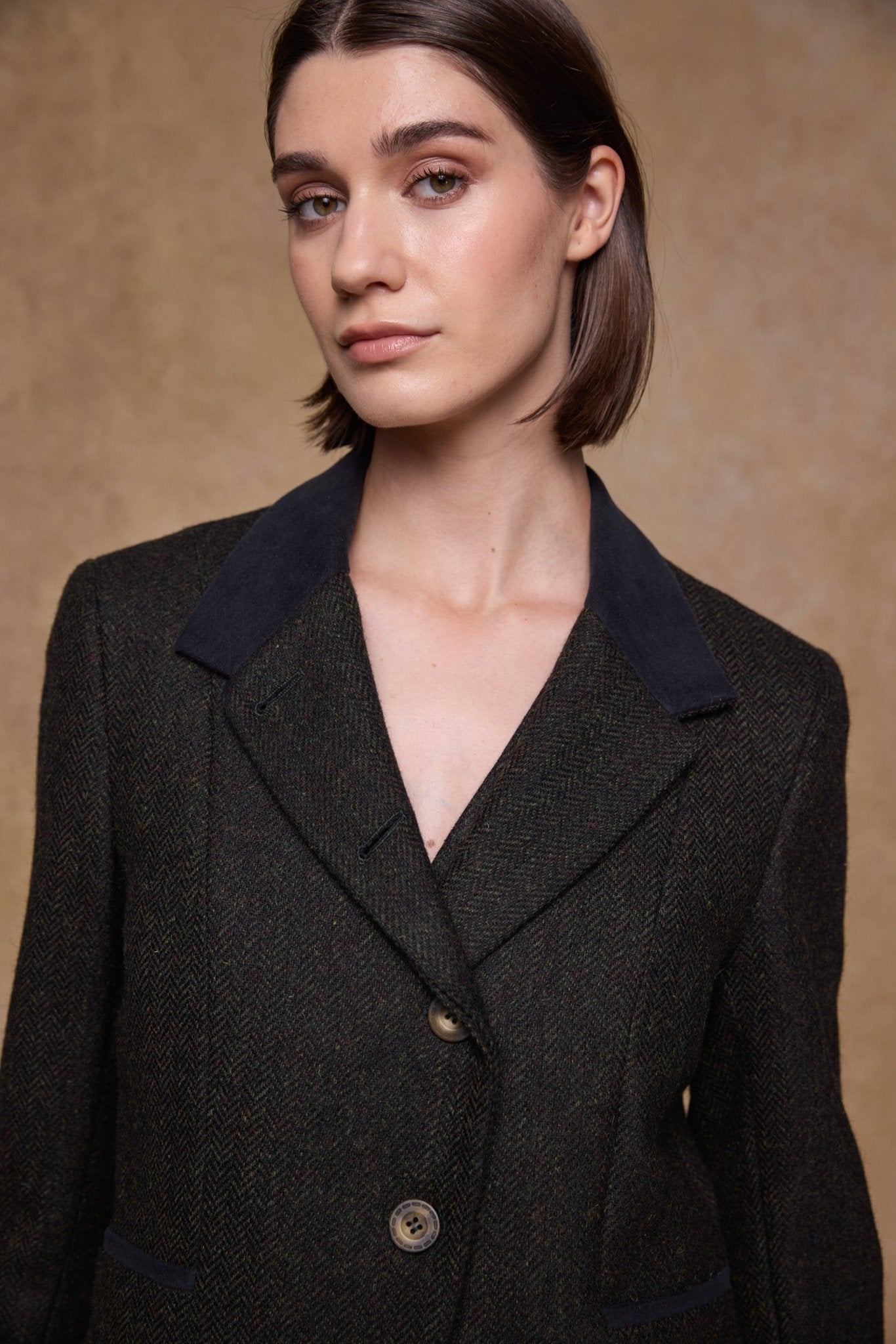 Jack Murphy Ireland - Sasha Tweed Jacket - Green Herringbone - Tweed
